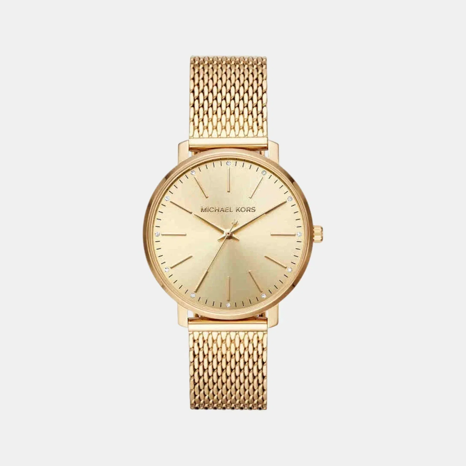 Michael Kors Pyper Women Quartz Gold Dial Analog Stainless Steel Watch Mk4339