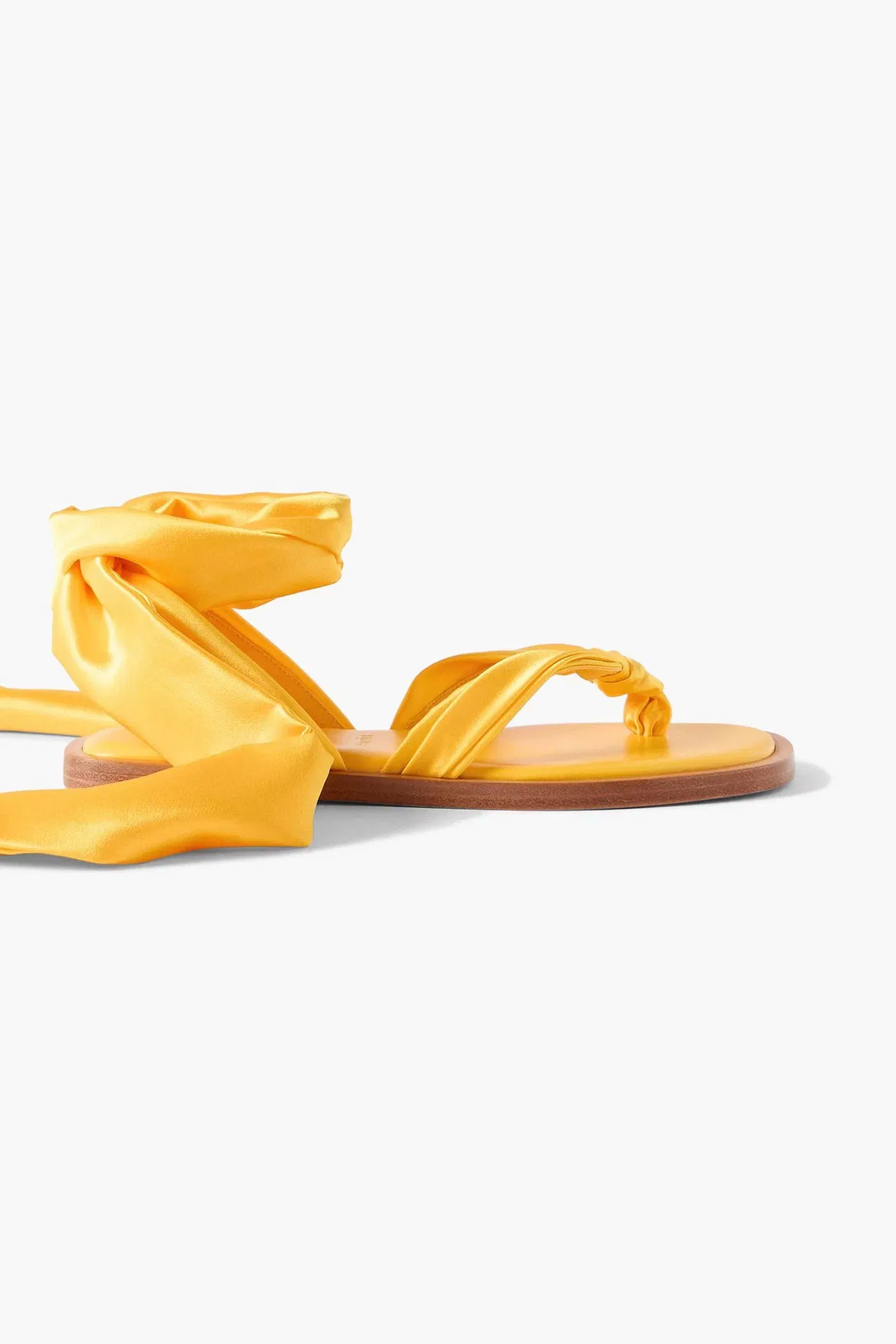 Christian Louboutin Nilo Du Desert Tie-Detailed Satin-Crepe Sandals Saffron Women's