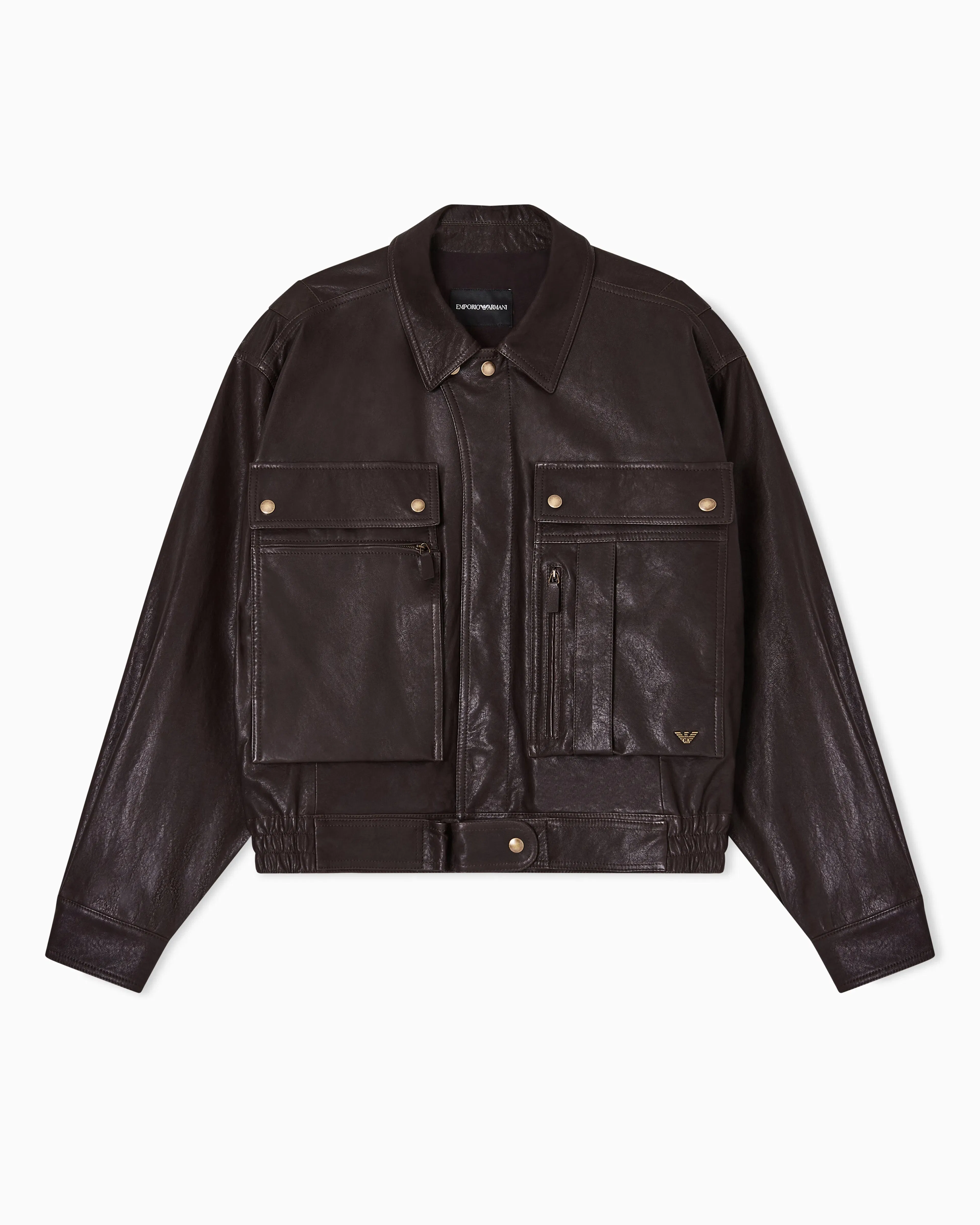 Emporio Armani Washed, vegetable-tanned nappa blouson