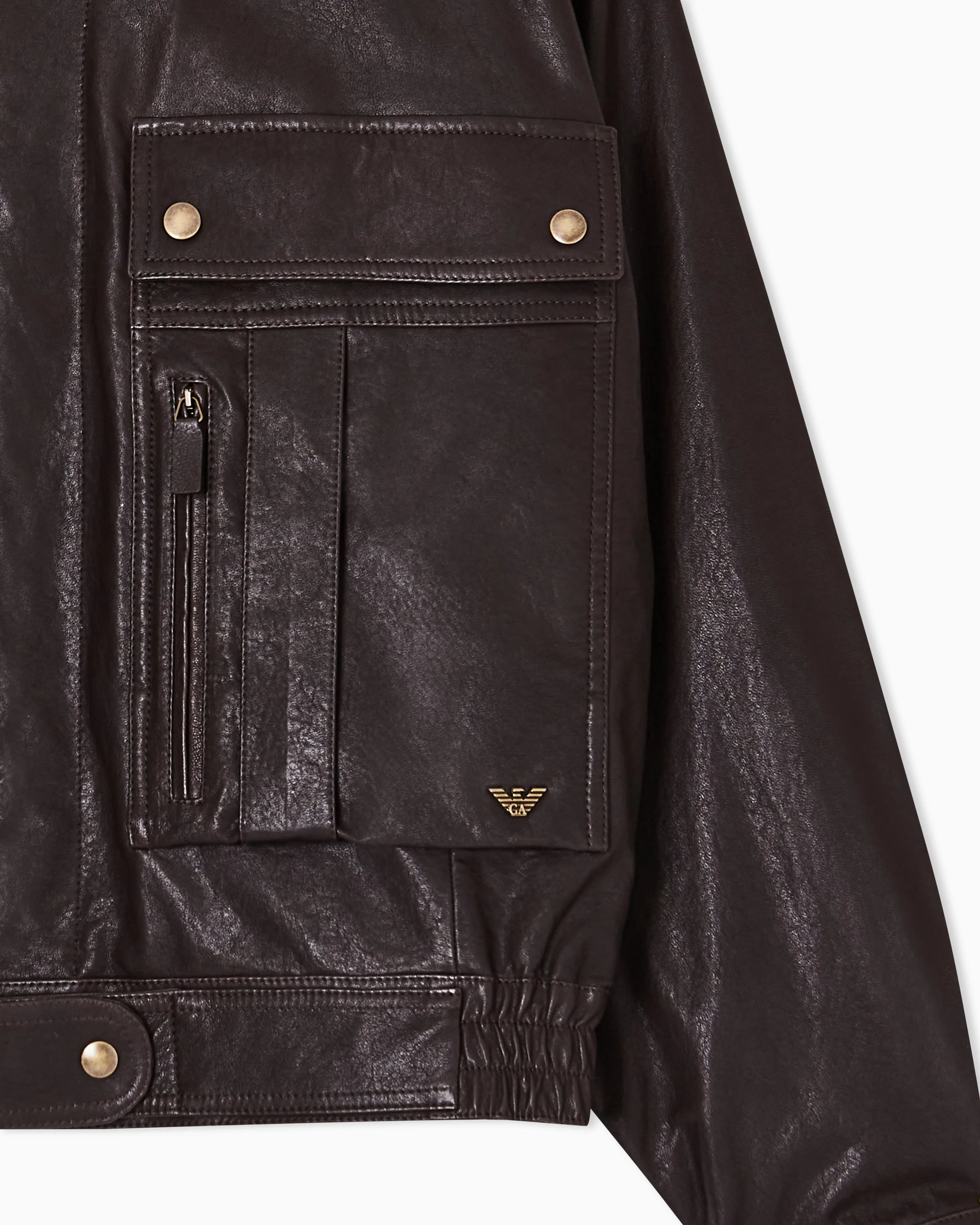 Emporio Armani Washed, vegetable-tanned nappa blouson