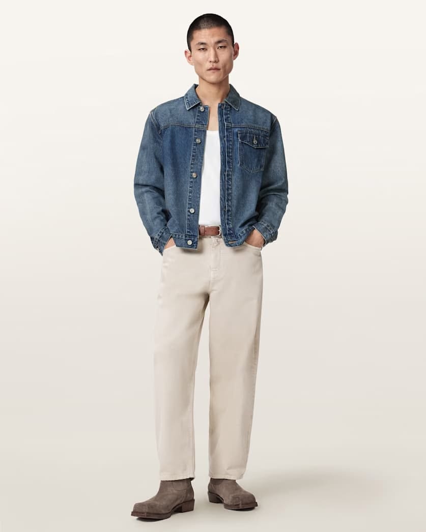 AllSaints Roth Regular Fit Denim Jacket Dark Indigo