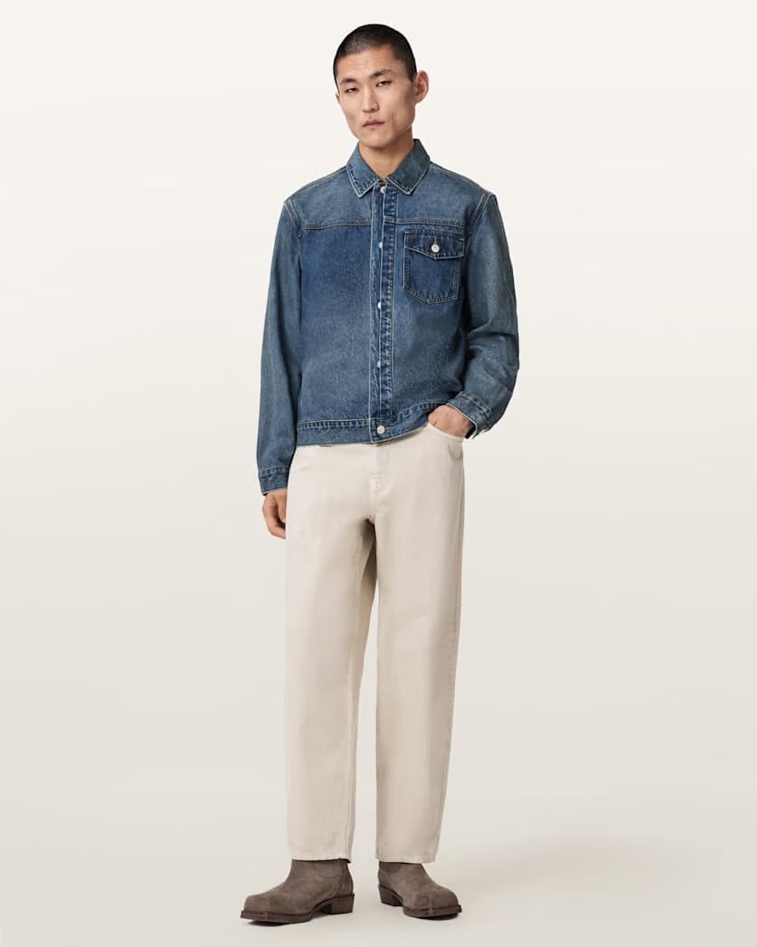 AllSaints Roth Regular Fit Denim Jacket Dark Indigo