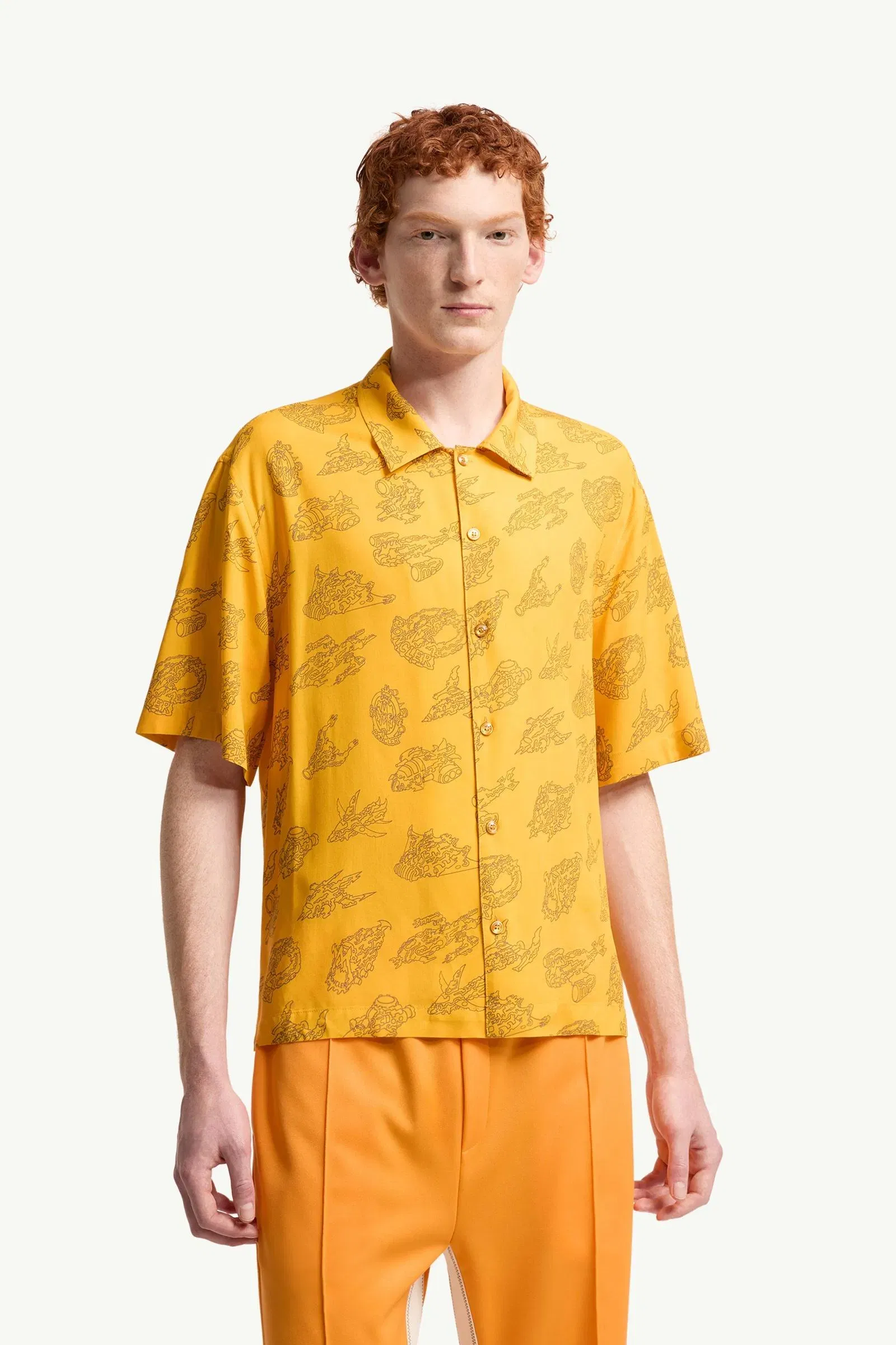 Moncler Space Monduck Short Sleeve Shirt Yellow Yellow