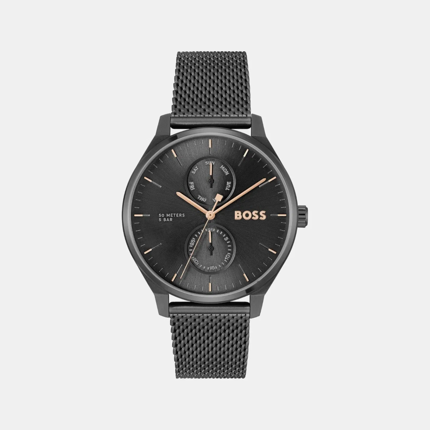 Boss Tyler Men Quartz Black Dial Chronograph Stainless Steel Watch 1514105