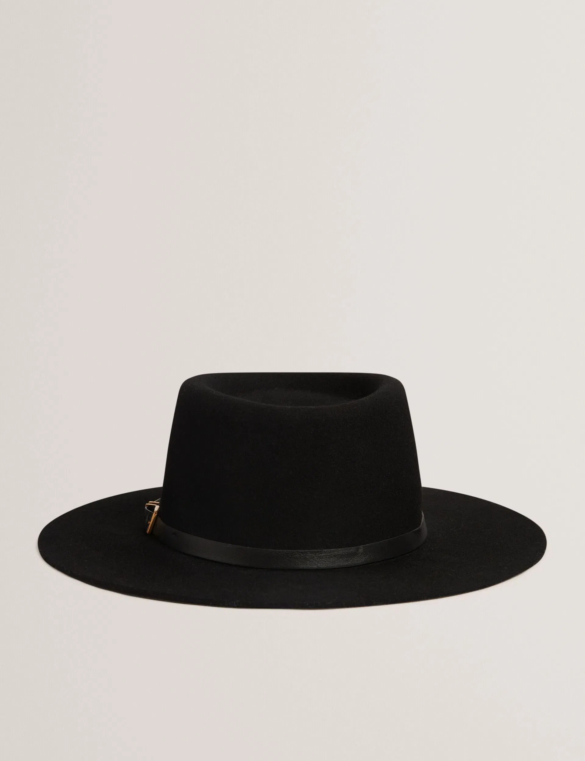 Ted Baker Jillli Leather Buckle Pure Wool Fedora Hat Women's