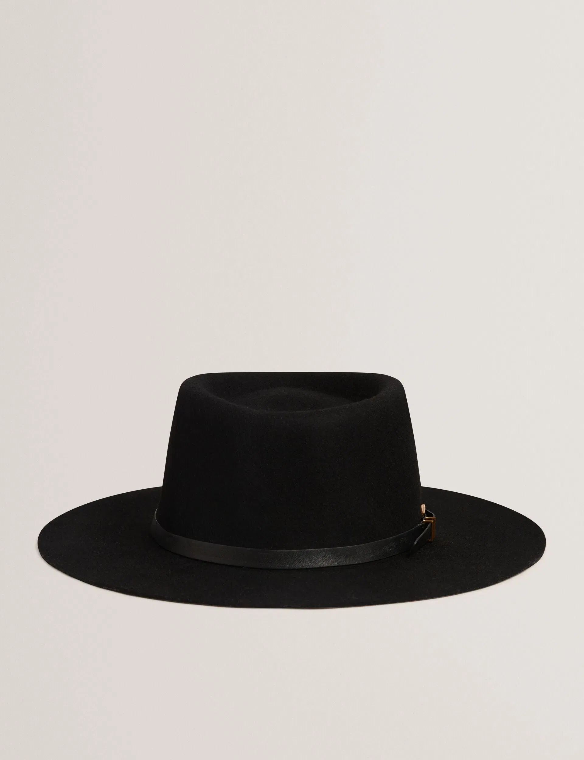 Ted Baker Jillli Leather Buckle Pure Wool Fedora Hat Women's