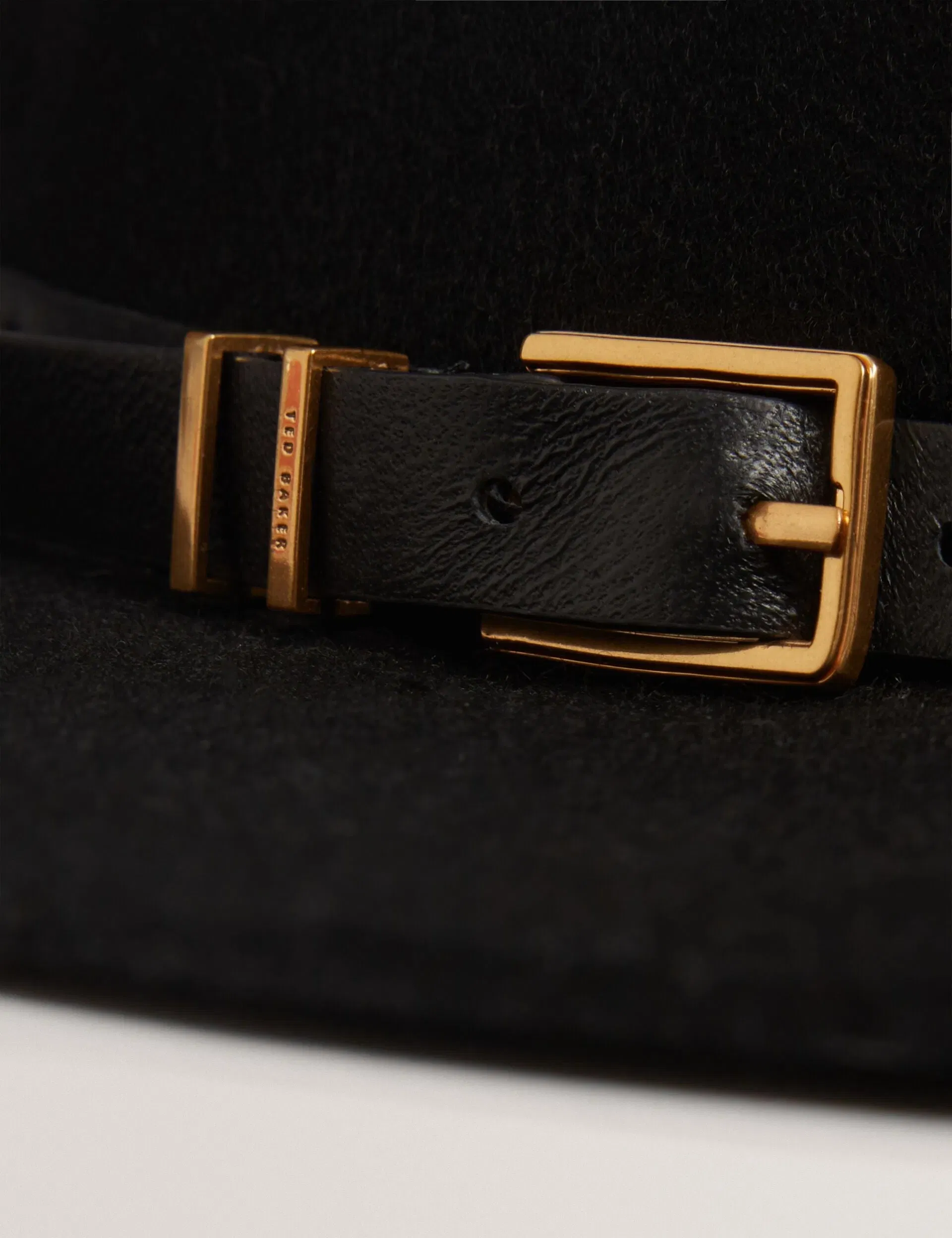 Ted Baker Jillli Leather Buckle Pure Wool Fedora Hat Women's