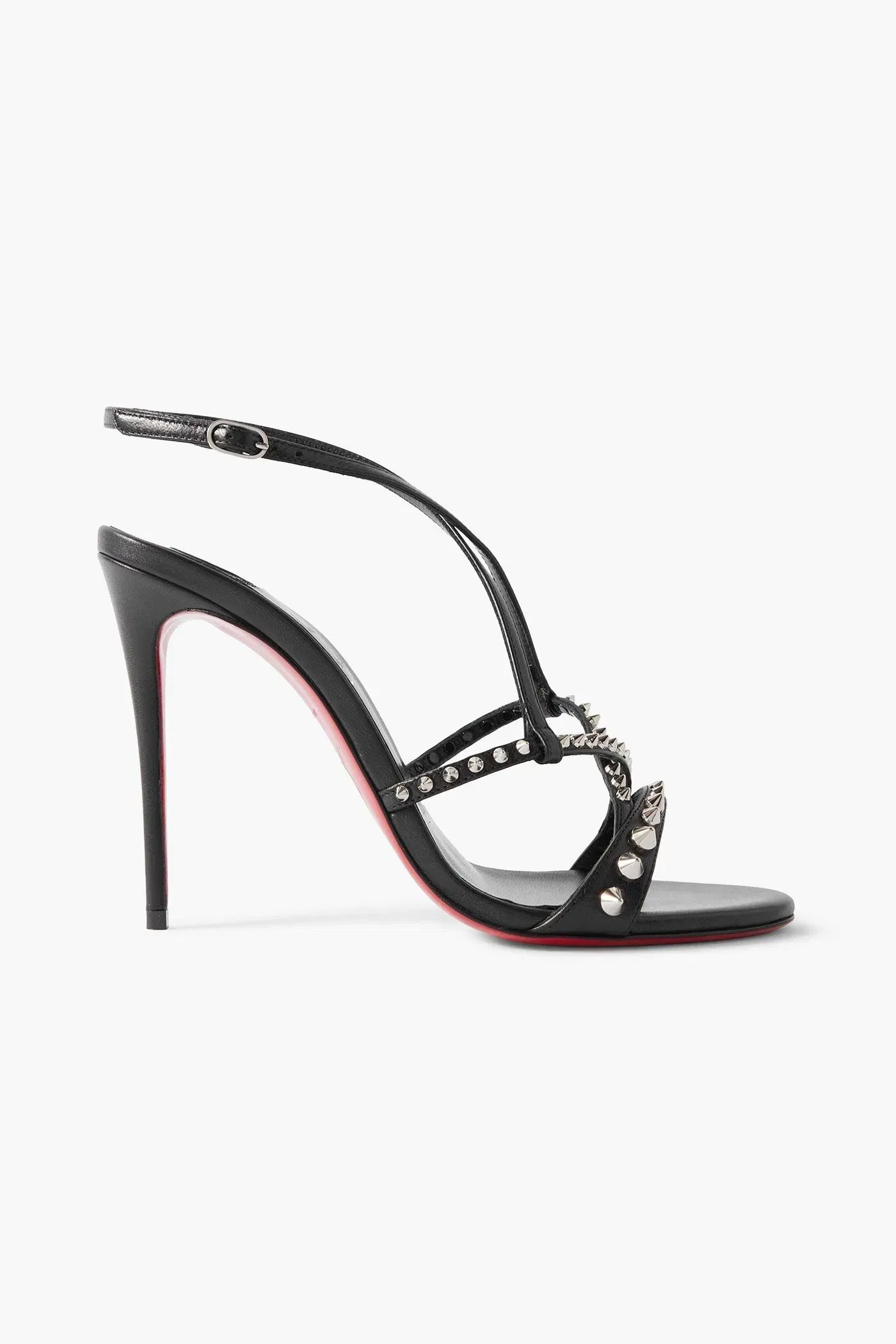 Christian Louboutin Tatooshka 100 Studded Leather Sandals Black Women's