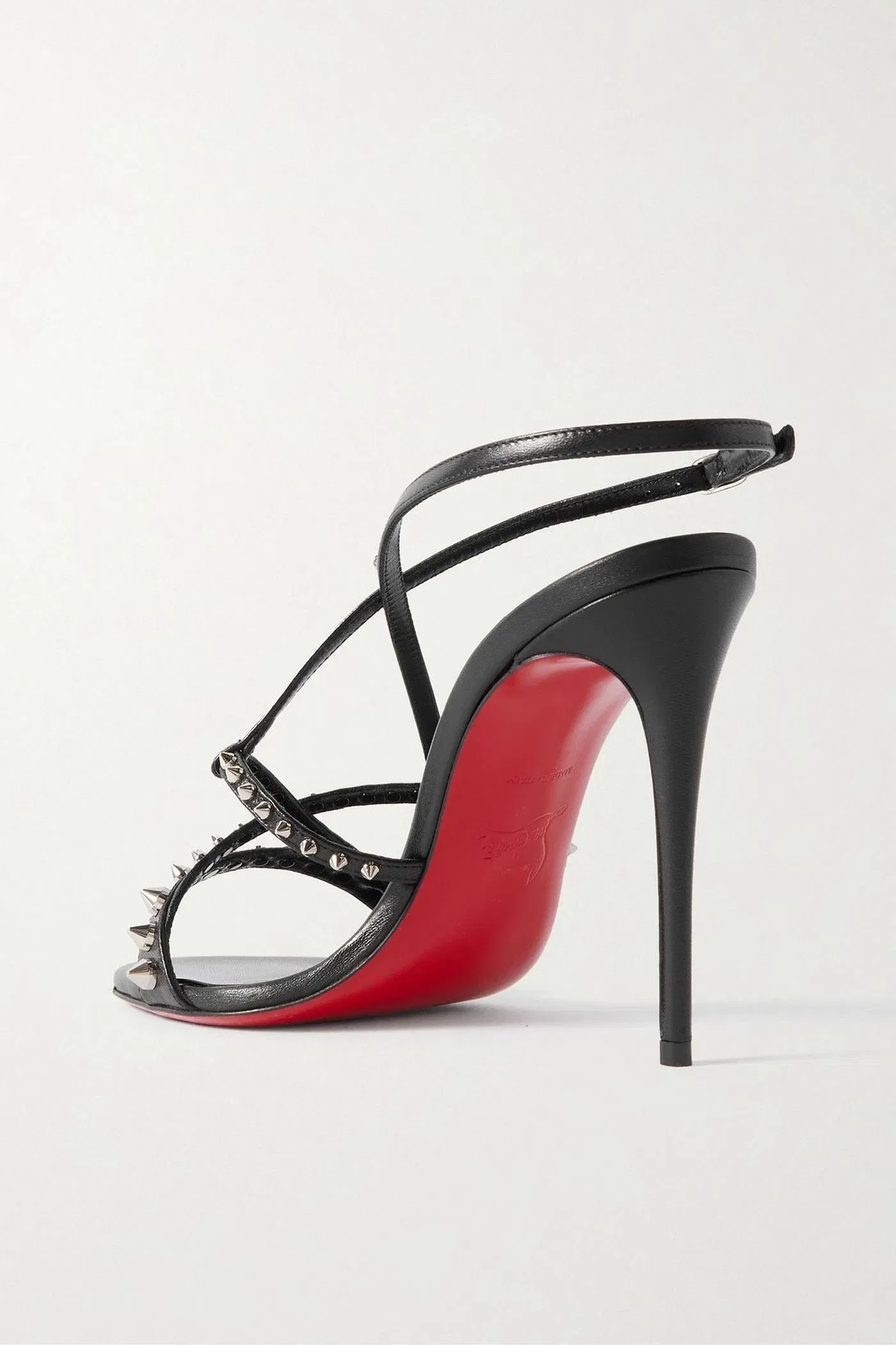 Christian Louboutin Tatooshka 100 Studded Leather Sandals Black Women's