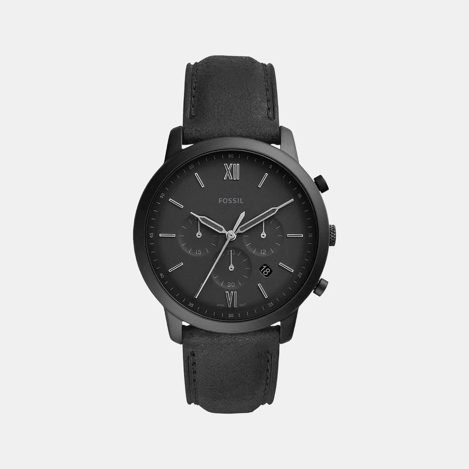 Fossil Neutra Men Quartz Black Dial Chronograph Leather Watch Fs5503