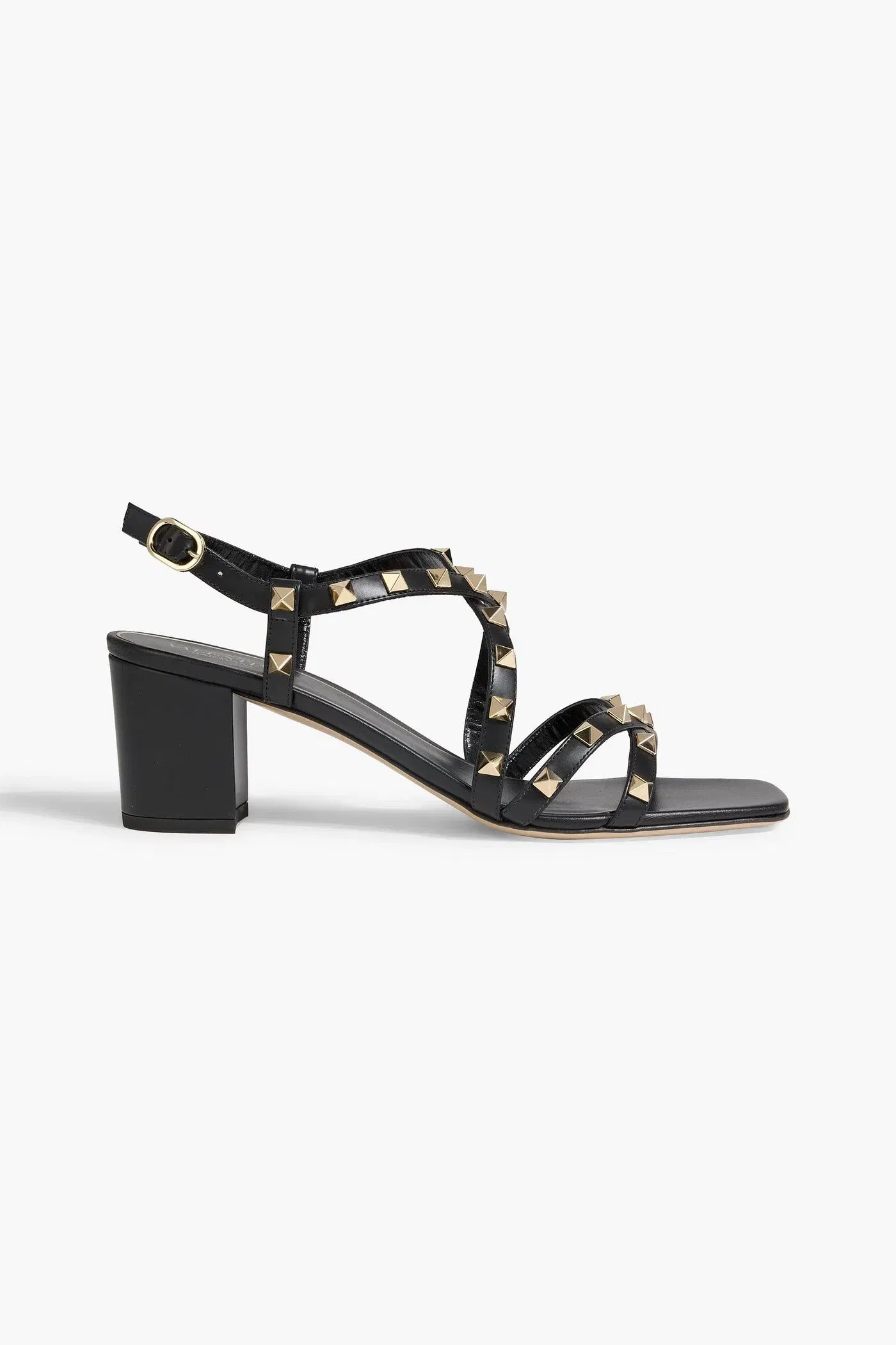 Valentino Garavani Rockstud Leather Slingback Sandals Black Women's