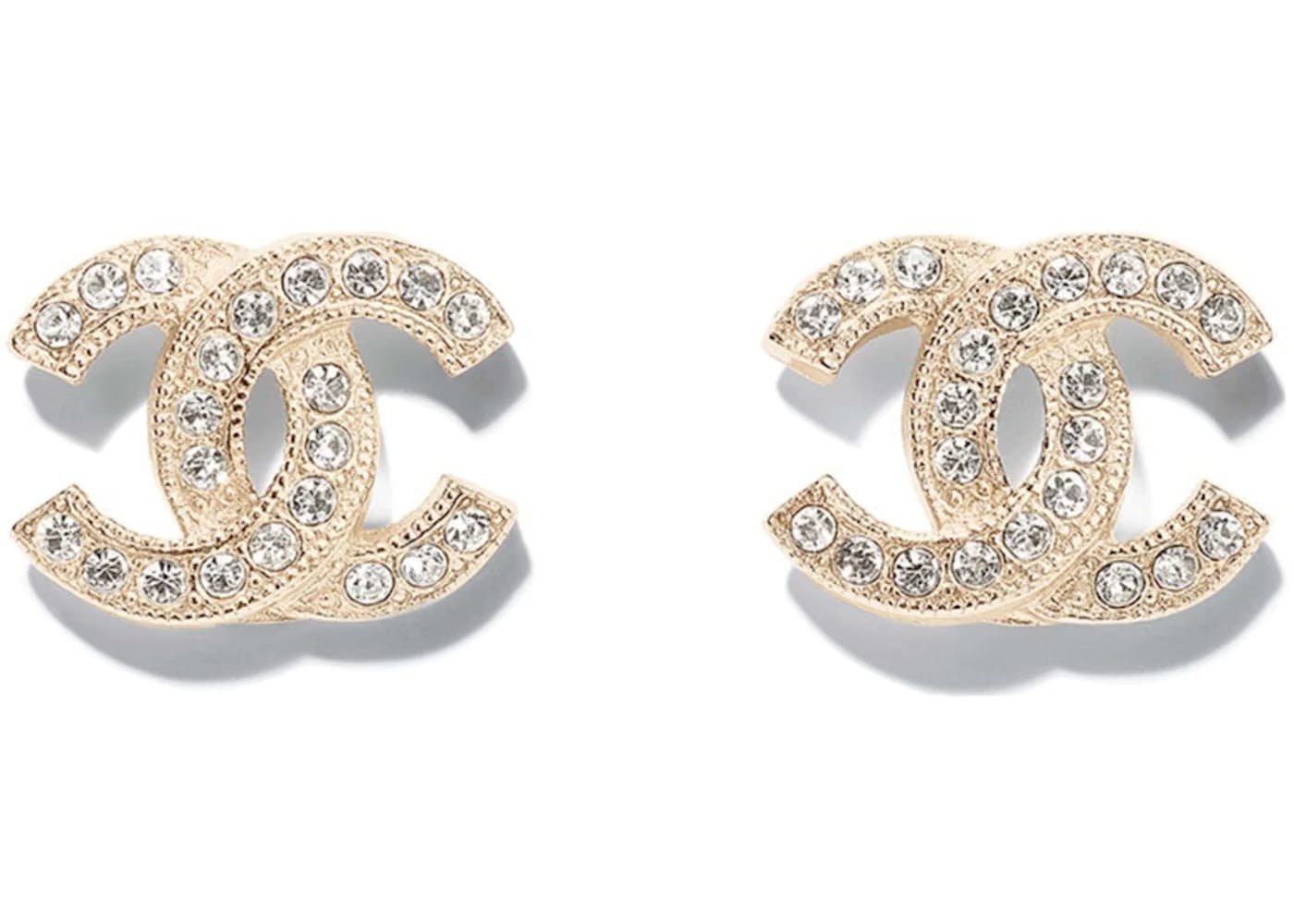 Chanel Metal & Diamantés Earrings Silver/Gold