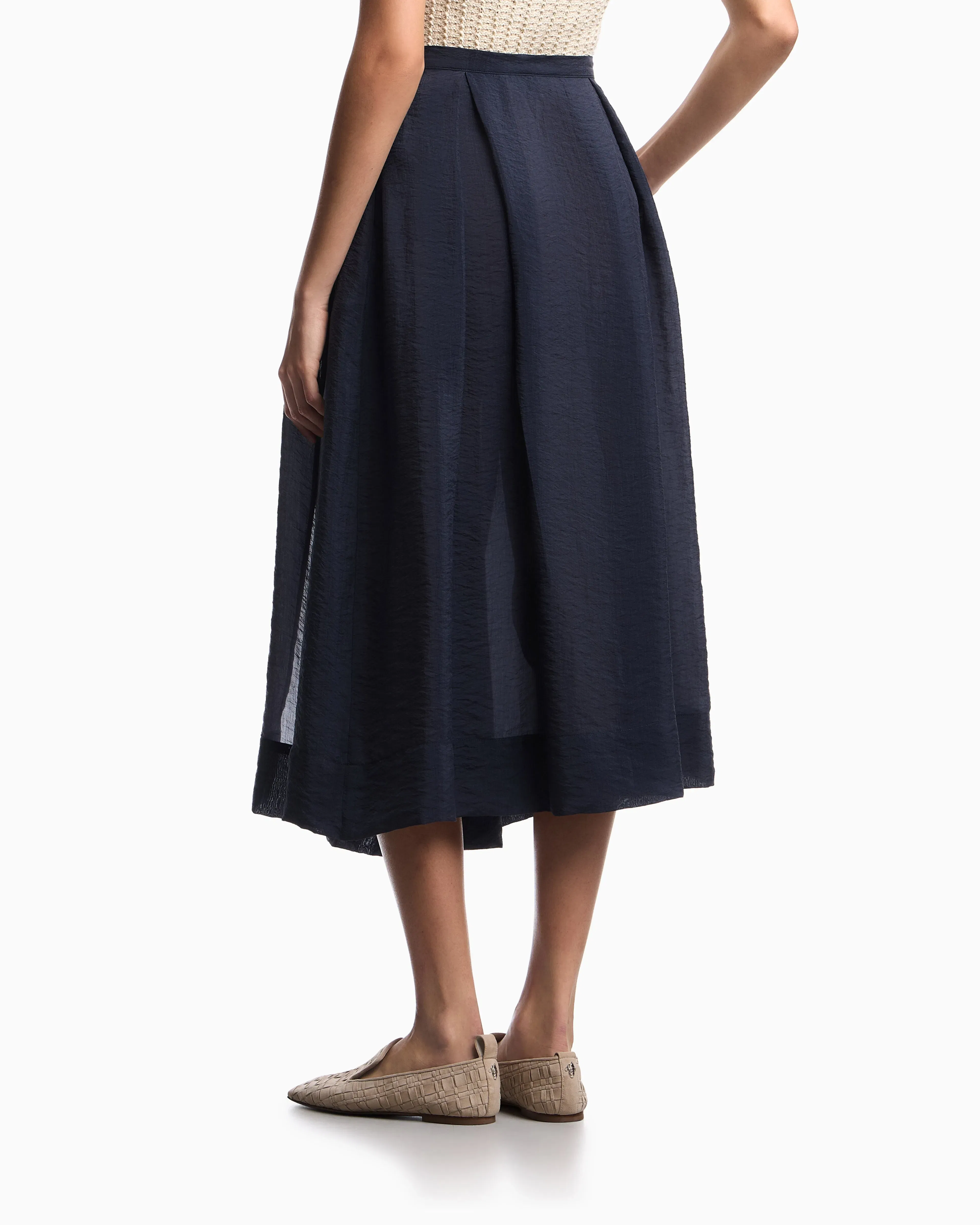 Emporio Armani Technical crepon skirt