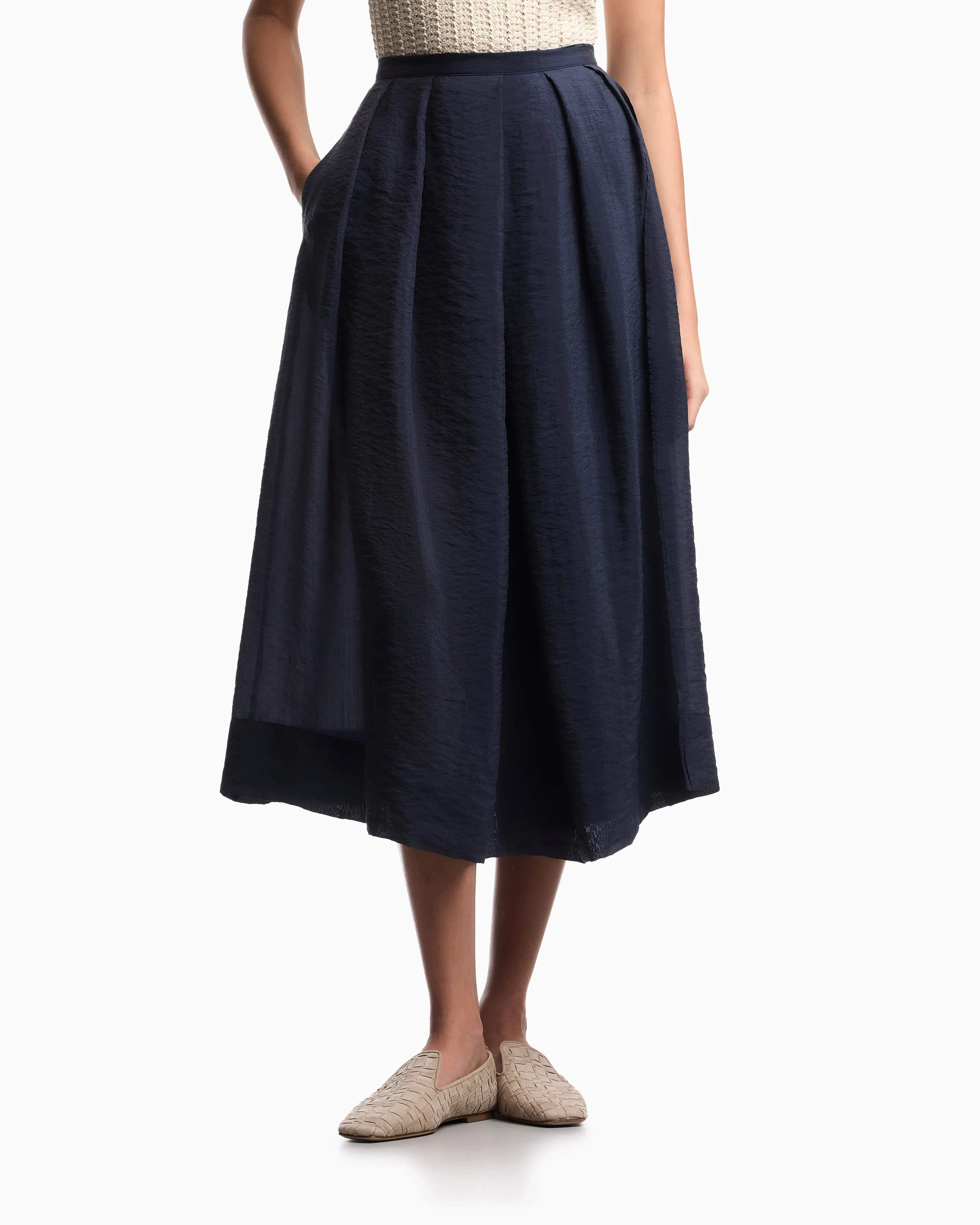 Emporio Armani Technical crepon skirt