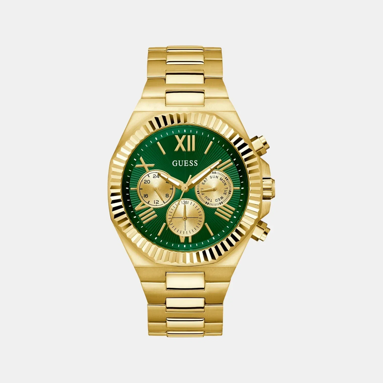 Guess Gd Equity Men Quartz Green Dial Analog Stainless Steel Gw0703G2