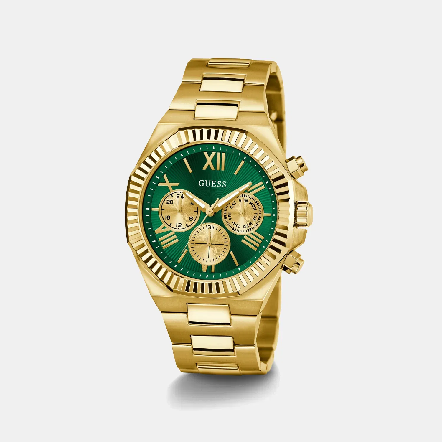 Guess Gd Equity Men Quartz Green Dial Analog Stainless Steel Gw0703G2