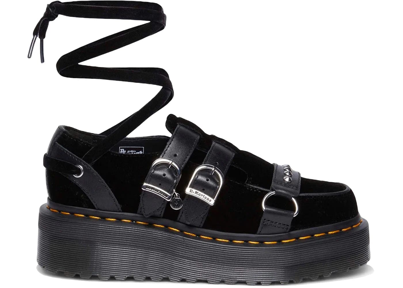 Dr. Martens Ramsey Platform Creepers Wednesday Black Velvet Womens