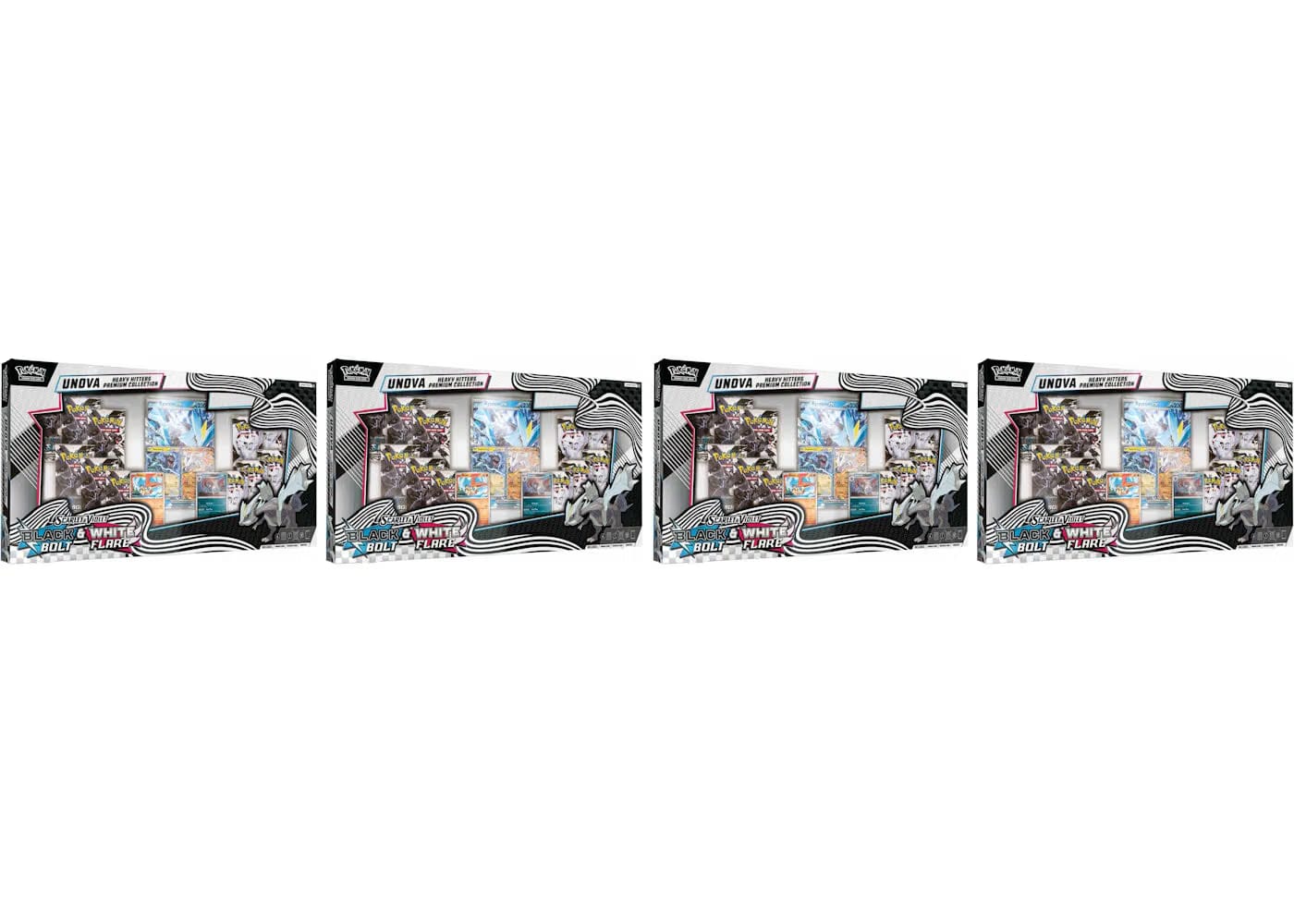 2025 Pokemon Scarlet & Violet Black Bolt & White Flare Unova Heavy Hitters Premium Collection Costco Exclusive 4X Lot