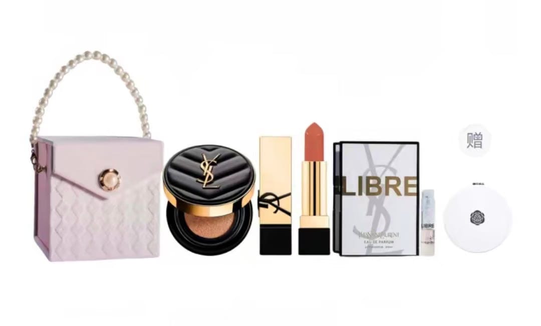 Ysl Saint Laurent Sample Makeup Set, Mini Gold Bar Cushion Lipstick, Eau De Toilette, Easy-To-Apply Color, Velvet Satin Concealer, Setting Makeup Products