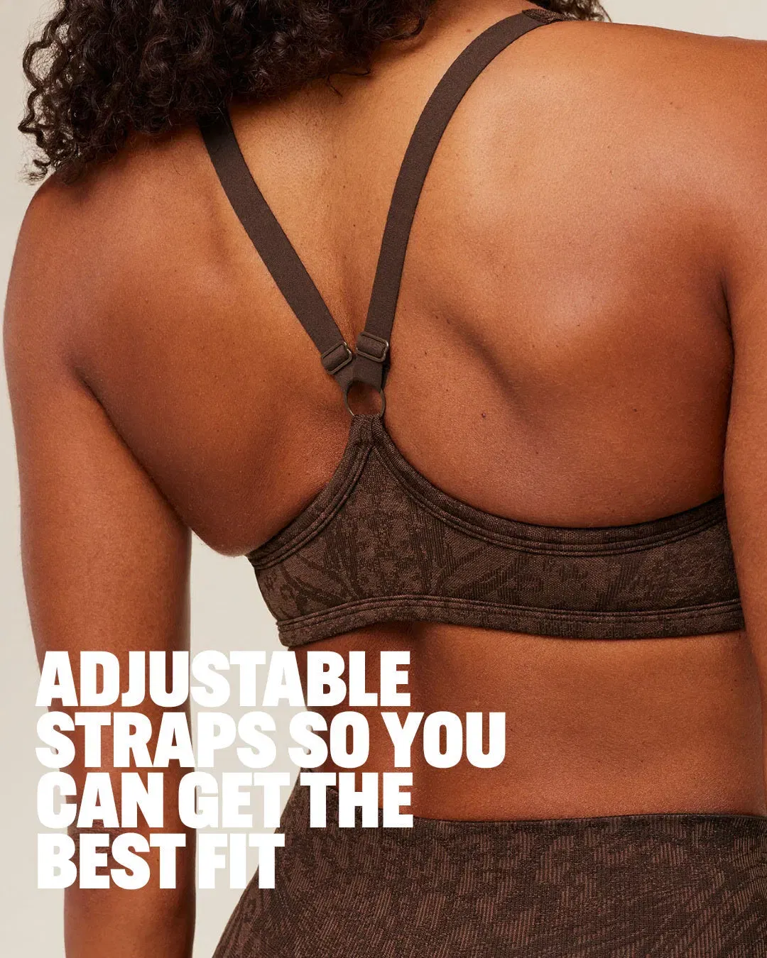 Gymshark Adapt Animal X Whitney Sports Bra - Archive Brown / Soft Brown