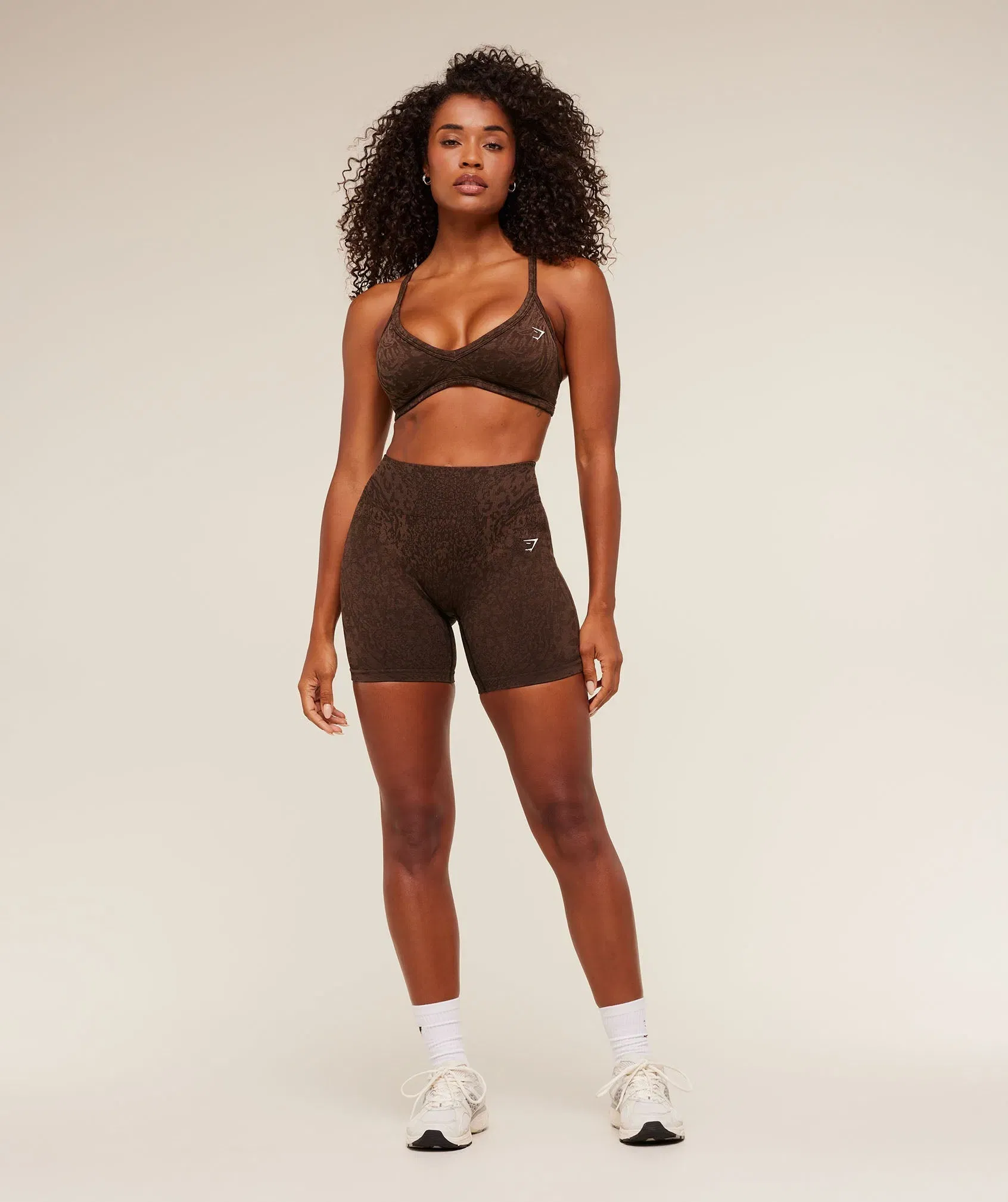 Gymshark Adapt Animal X Whitney Sports Bra - Archive Brown / Soft Brown