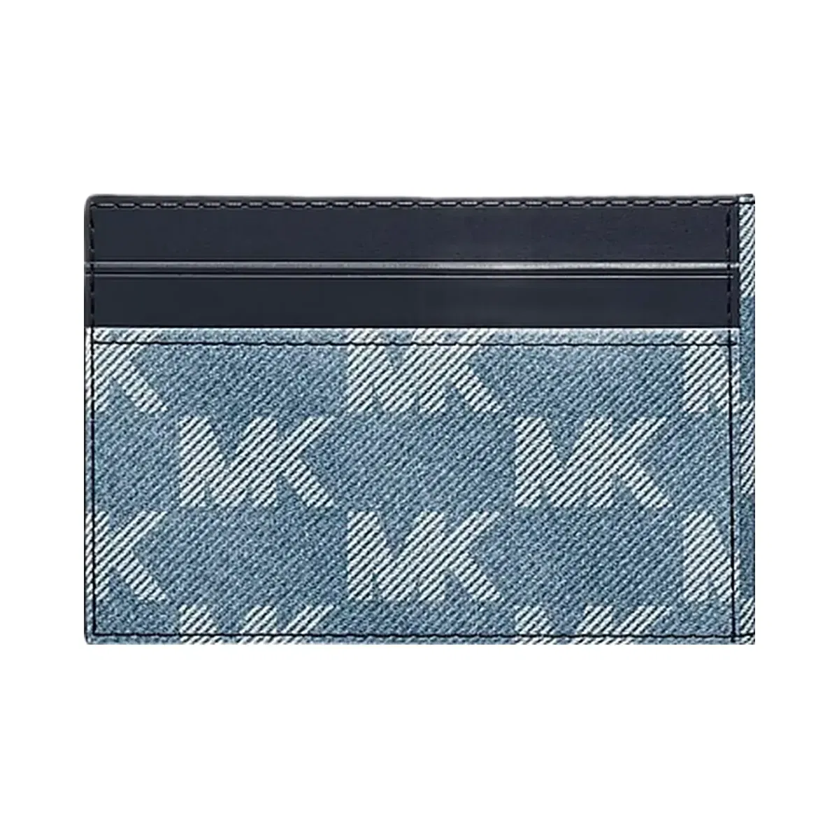 Michael Kors Cooper Medium Logo Jacquard Denim Wallet Medium Blue Wash