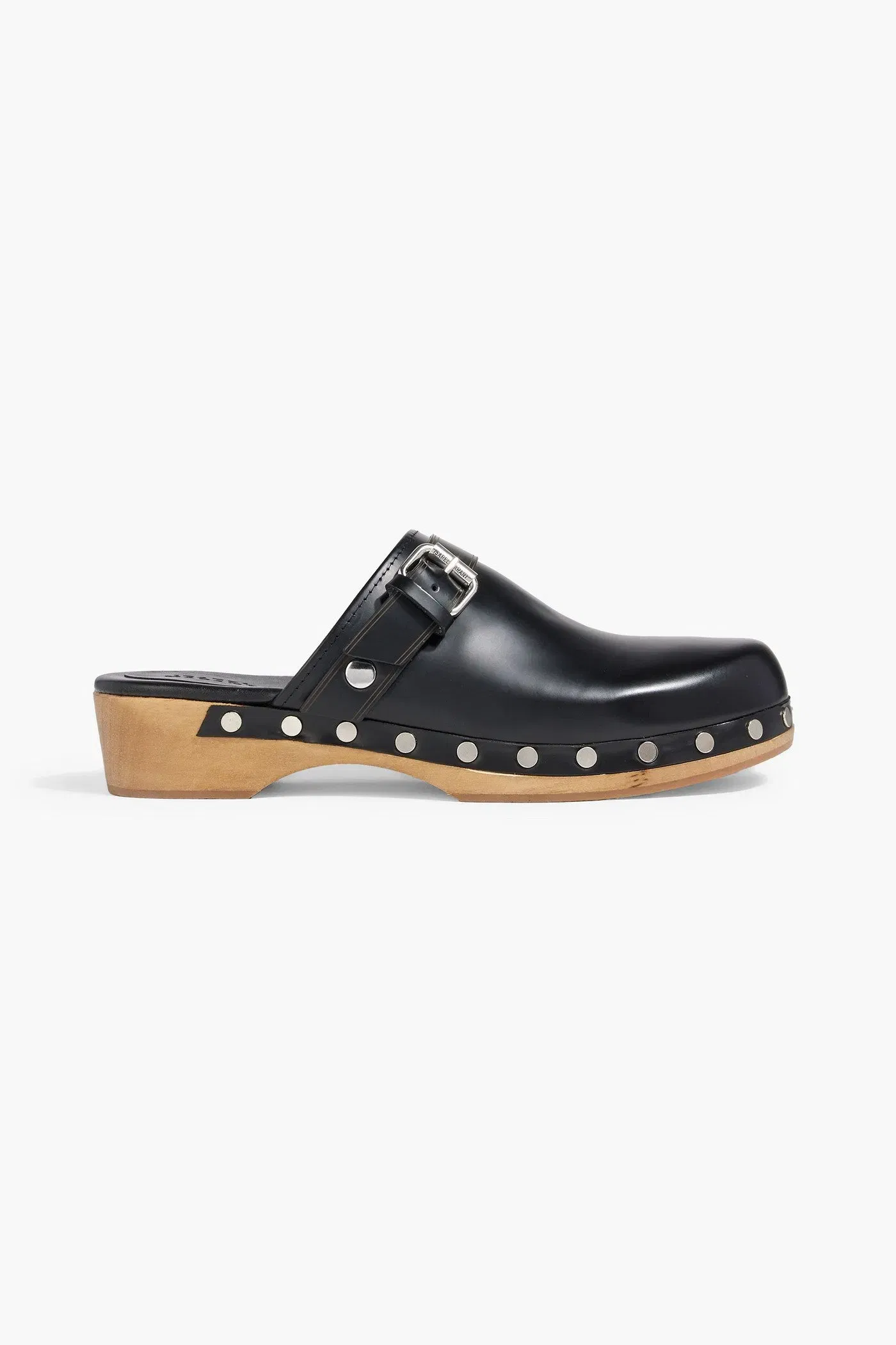 Isabel Marant Thalie Buckled Leather Clogs Black Women's