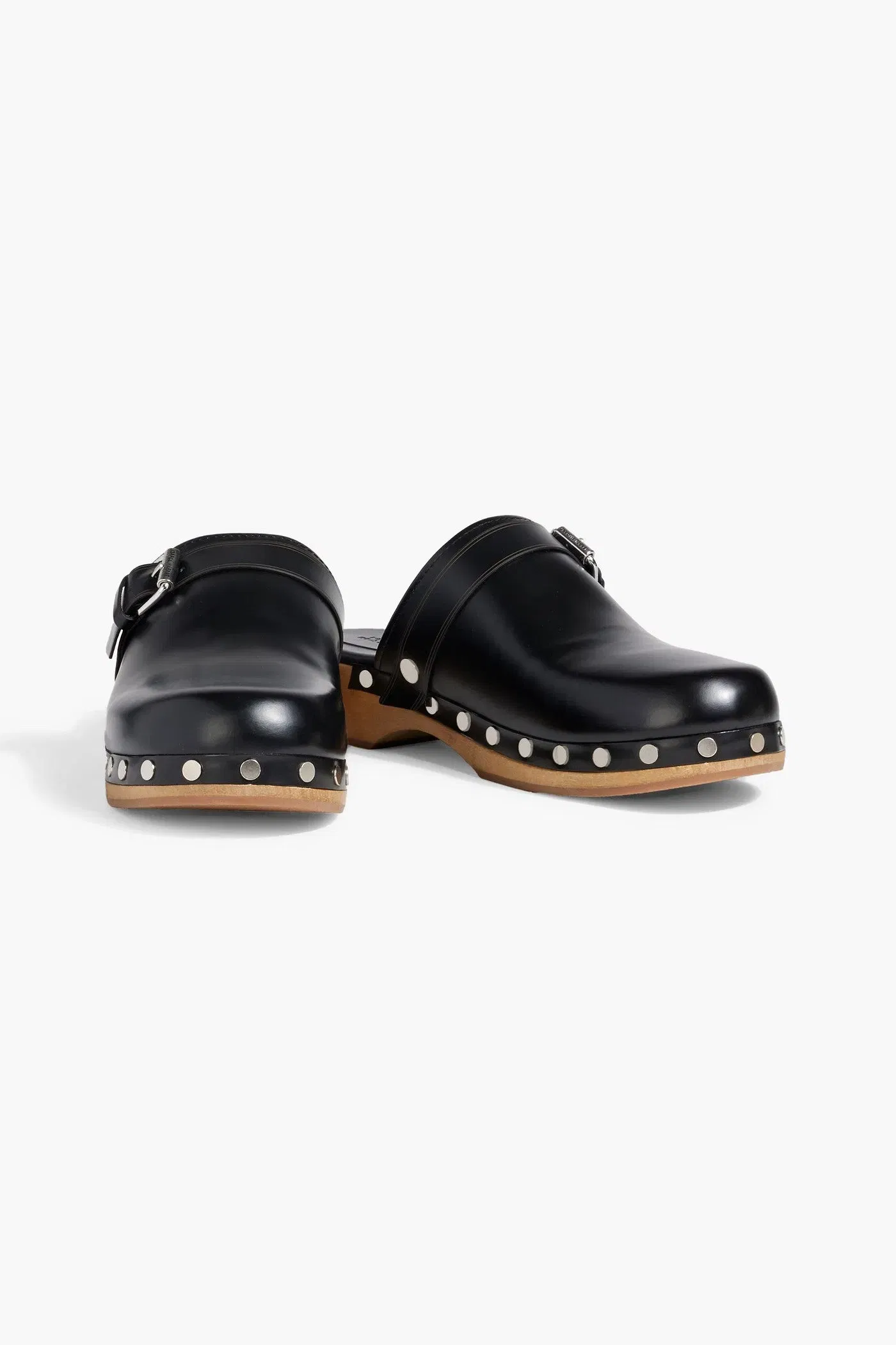 Isabel Marant Thalie Buckled Leather Clogs Black Women's