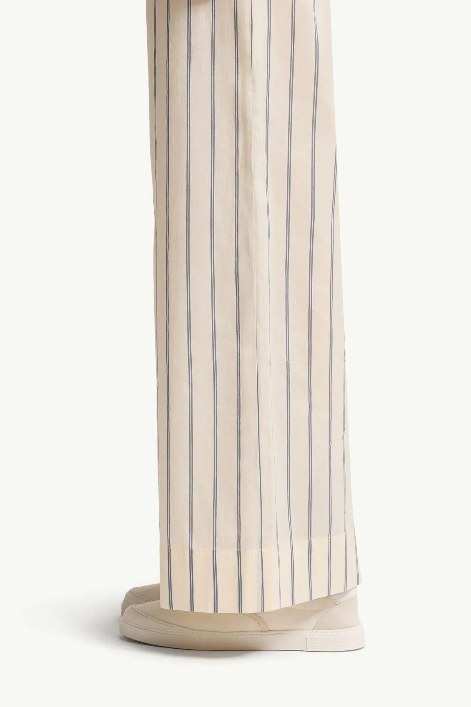 Moncler Striped Cotton & Silk Pants White White