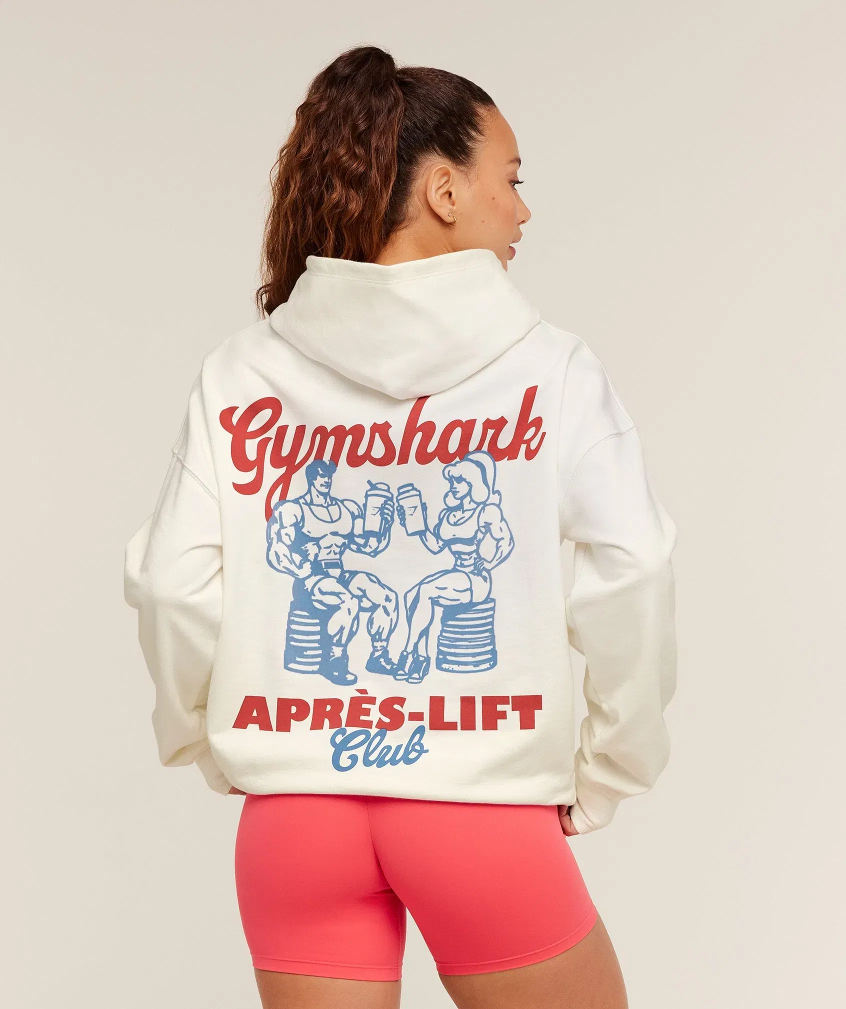 Women's Gymshark Après-Lift Club Oversized Hoodie Gs Soft White