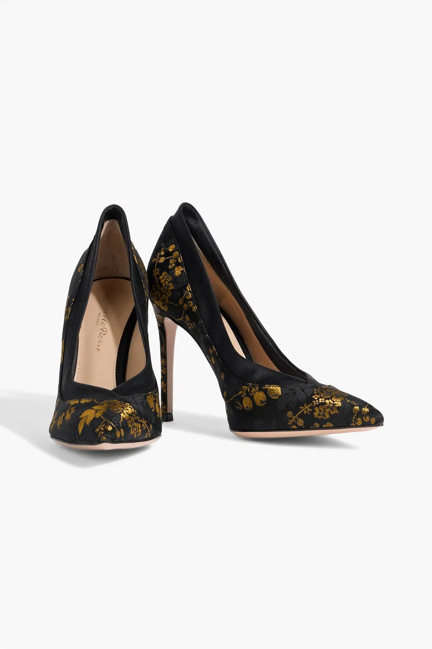 Gianvito Rossi Kimono Brocade Pumps Black Women's