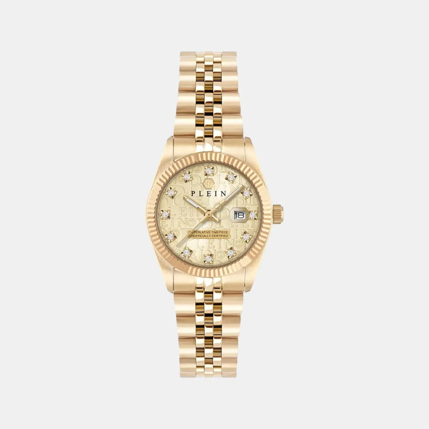 Philipp Plein Women Quartz Champagne Dial Analog Stainless Steel Watch Pwnfa0525