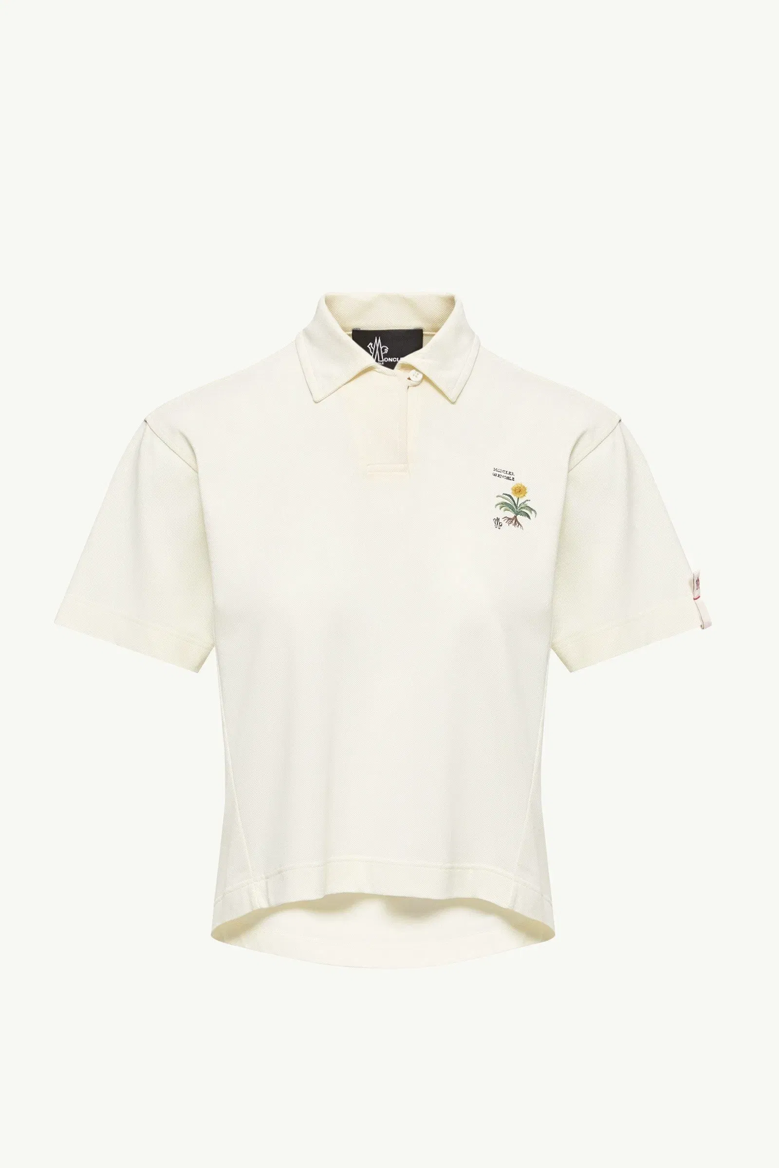 Moncler Embroidered Botanical Motif Polo Shirt White White