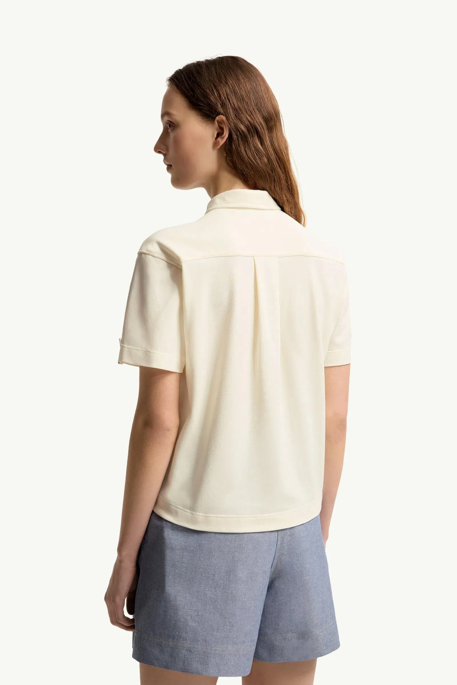 Moncler Embroidered Botanical Motif Polo Shirt White White