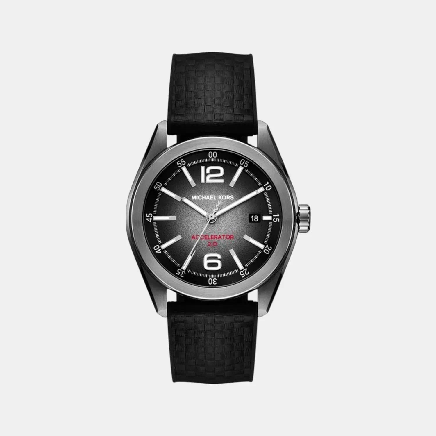 Michael Kors Accelerator 2.0 Men Quartz Grey Dial Analog Silicone Watch Mk9175