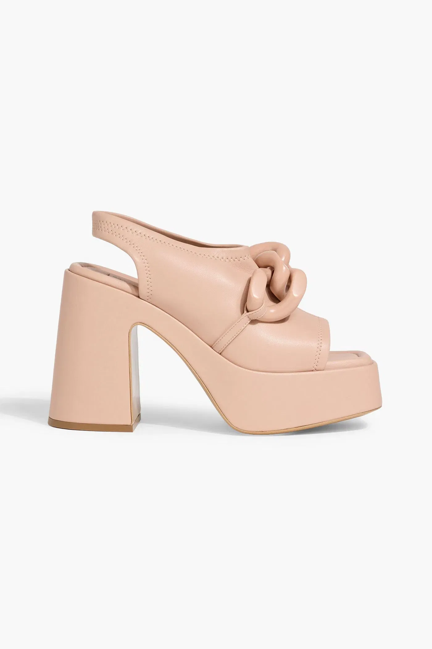 Stella Mccartney Skyla Chain-Embellished Platform Slingback Sandals Blush Women's
