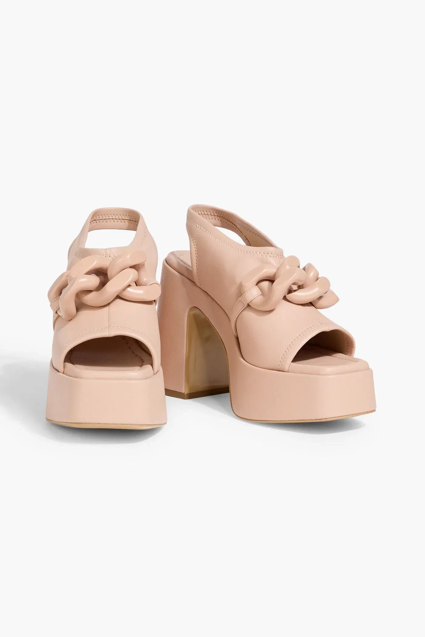Stella Mccartney Skyla Chain-Embellished Platform Slingback Sandals Blush Women's