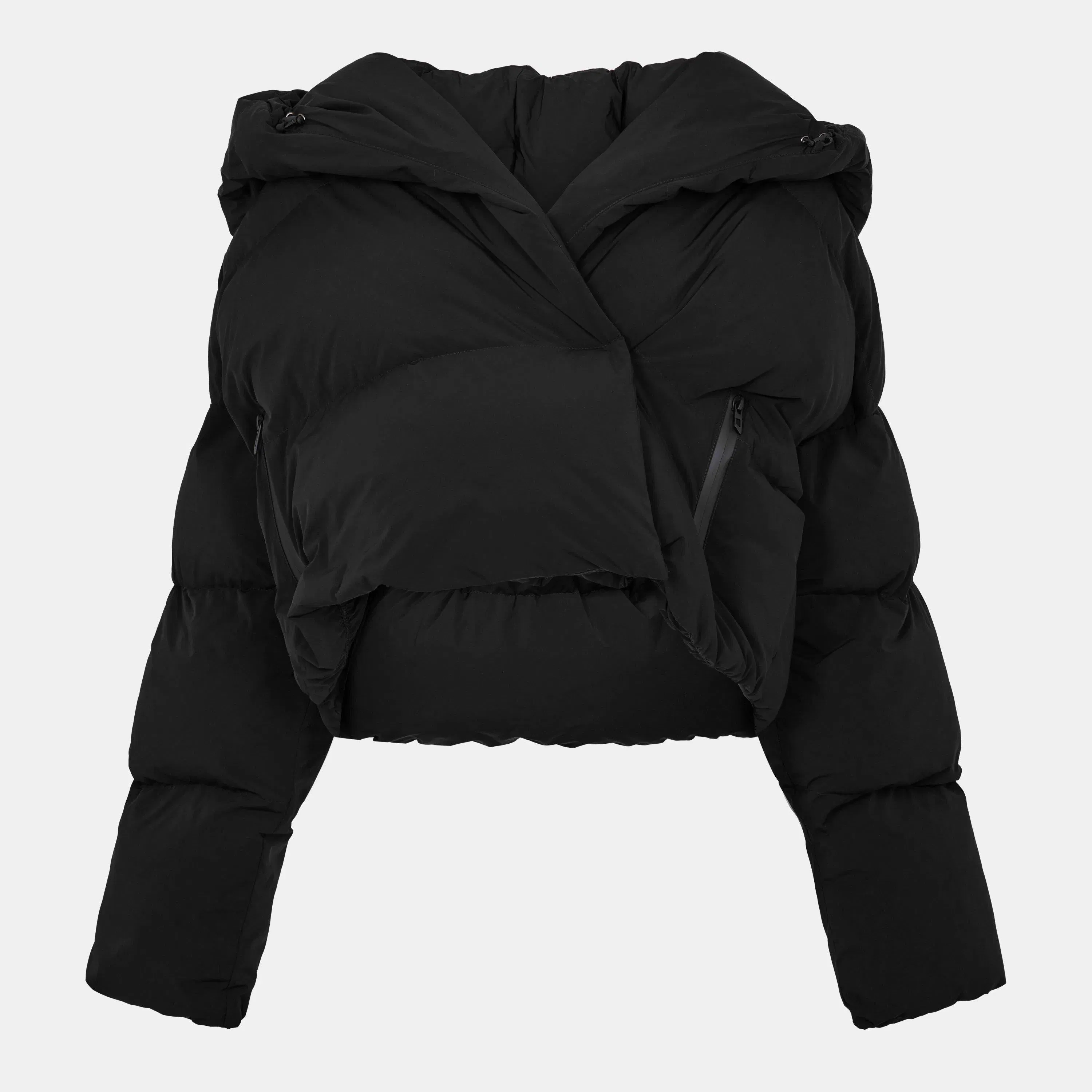 W-Iley-T1 Hooded Long Sleeve Short Puffer Jacket
