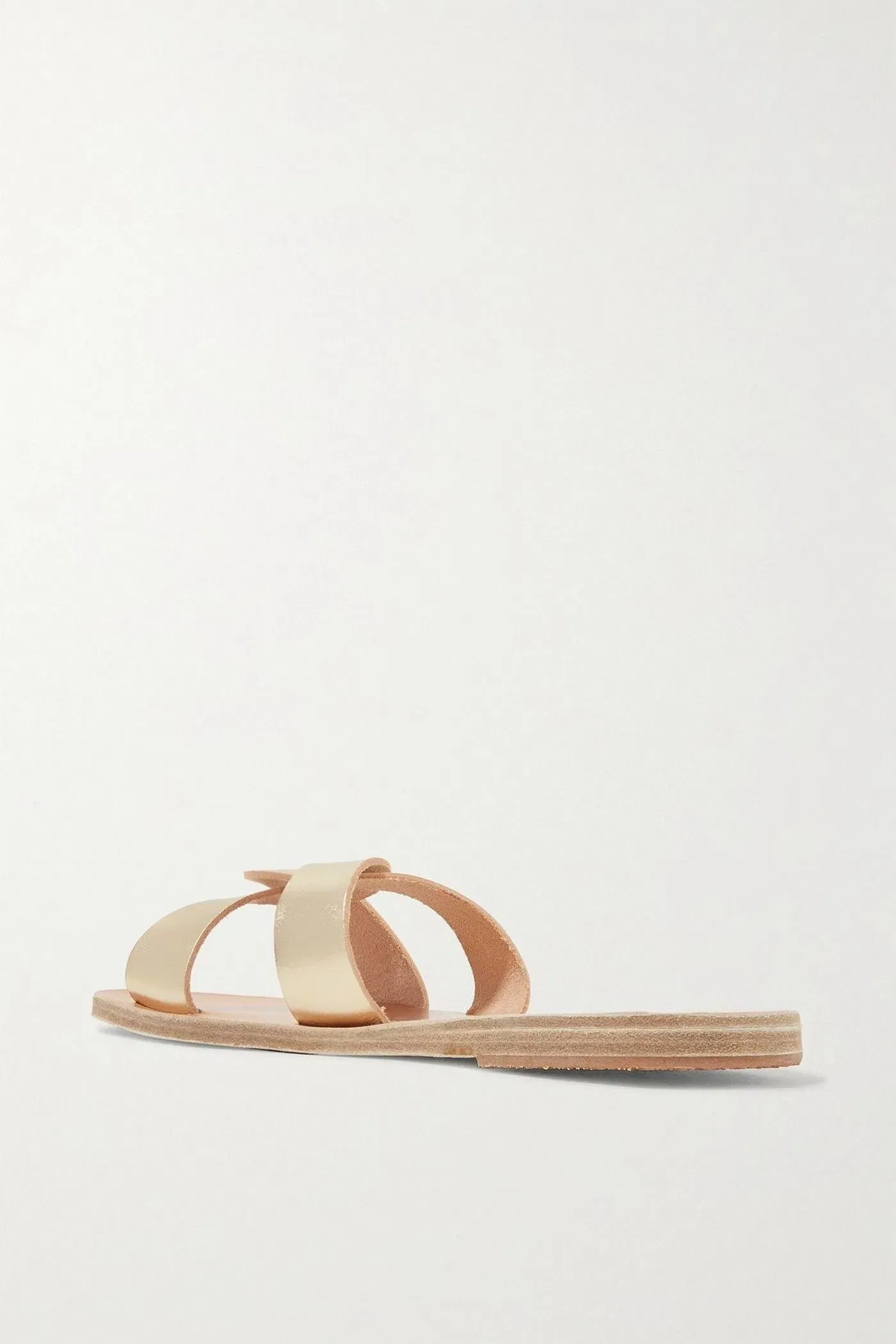 Ancient Greek Sandals Desmos Cutout Metallic Leather Slides Gold Women's