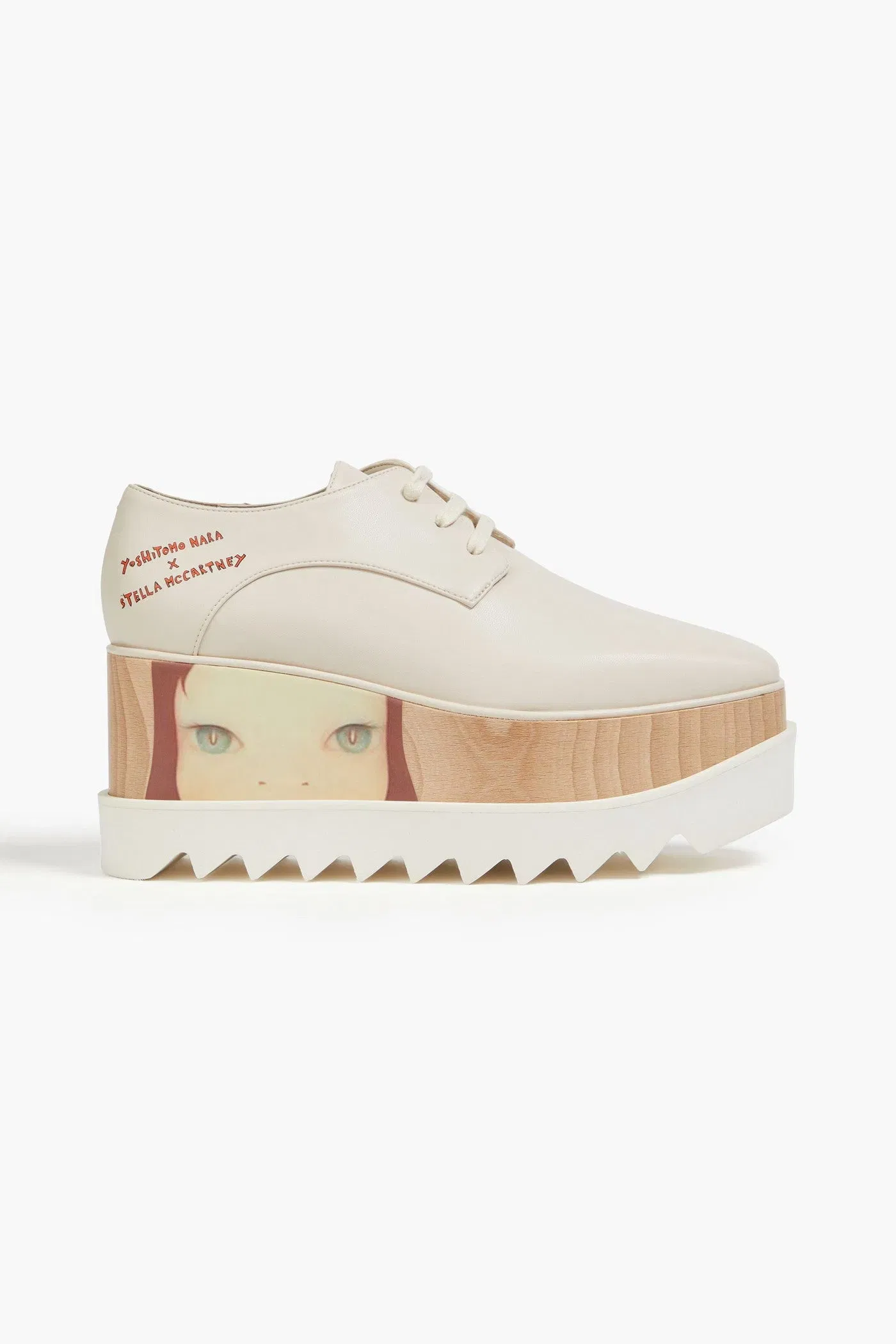 Stella Mccartney + Yoshimoto Nara Elyse Printed Platform Brogues Ecru Women's