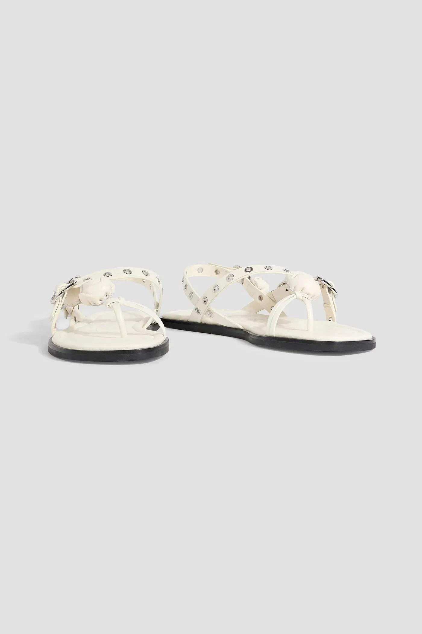 3.1 Phillip Lim Knotted Leather Slingback Sandals Off-White Women's