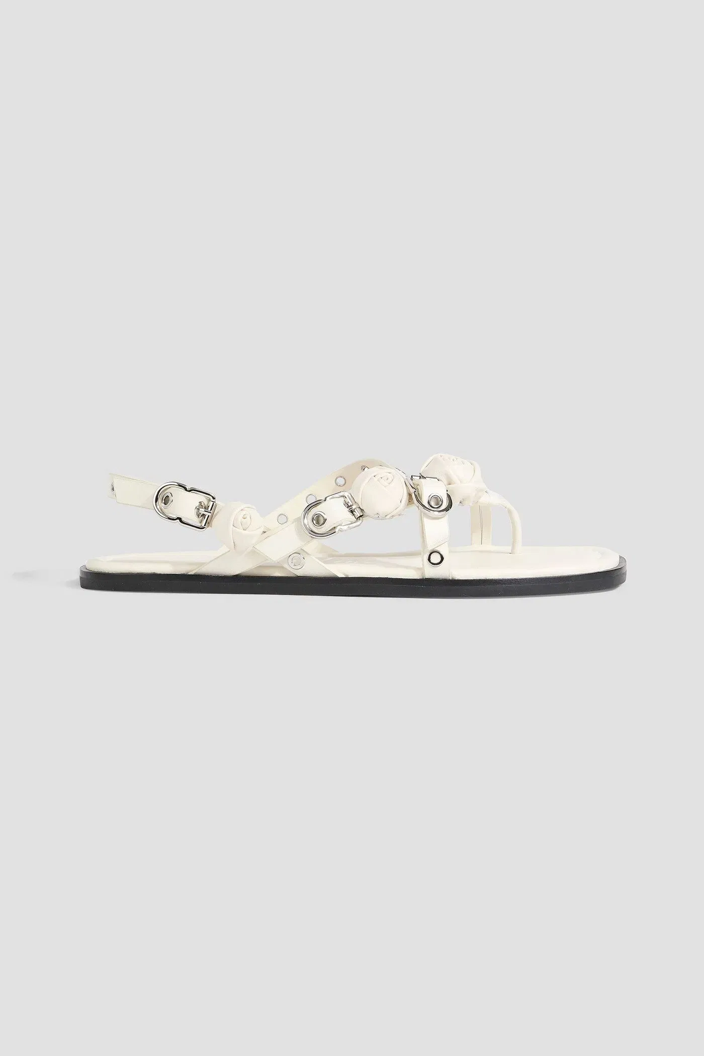 3.1 Phillip Lim Knotted Leather Slingback Sandals Off-White Women's