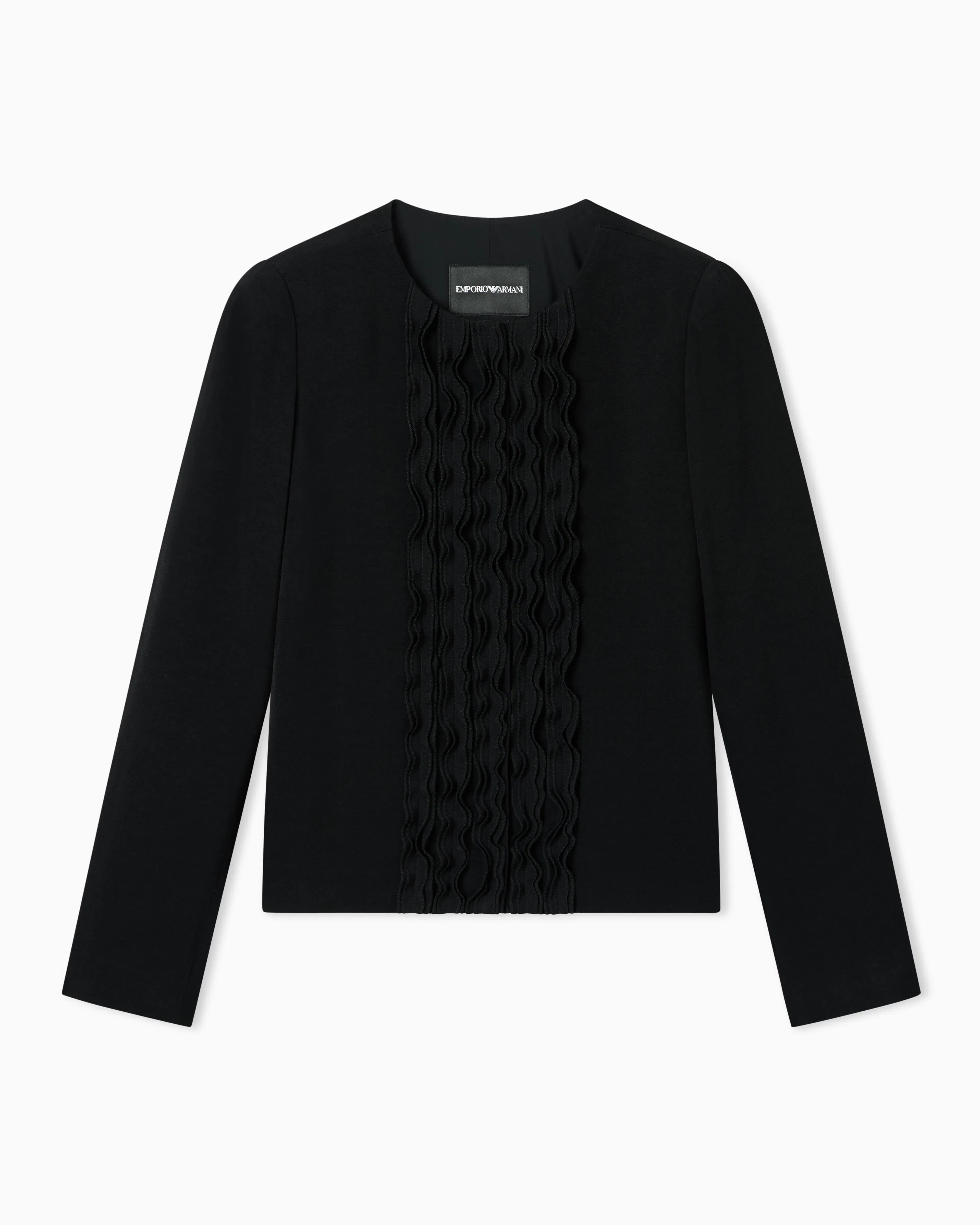 Emporio Armani Armure fabric jacket with ruffles