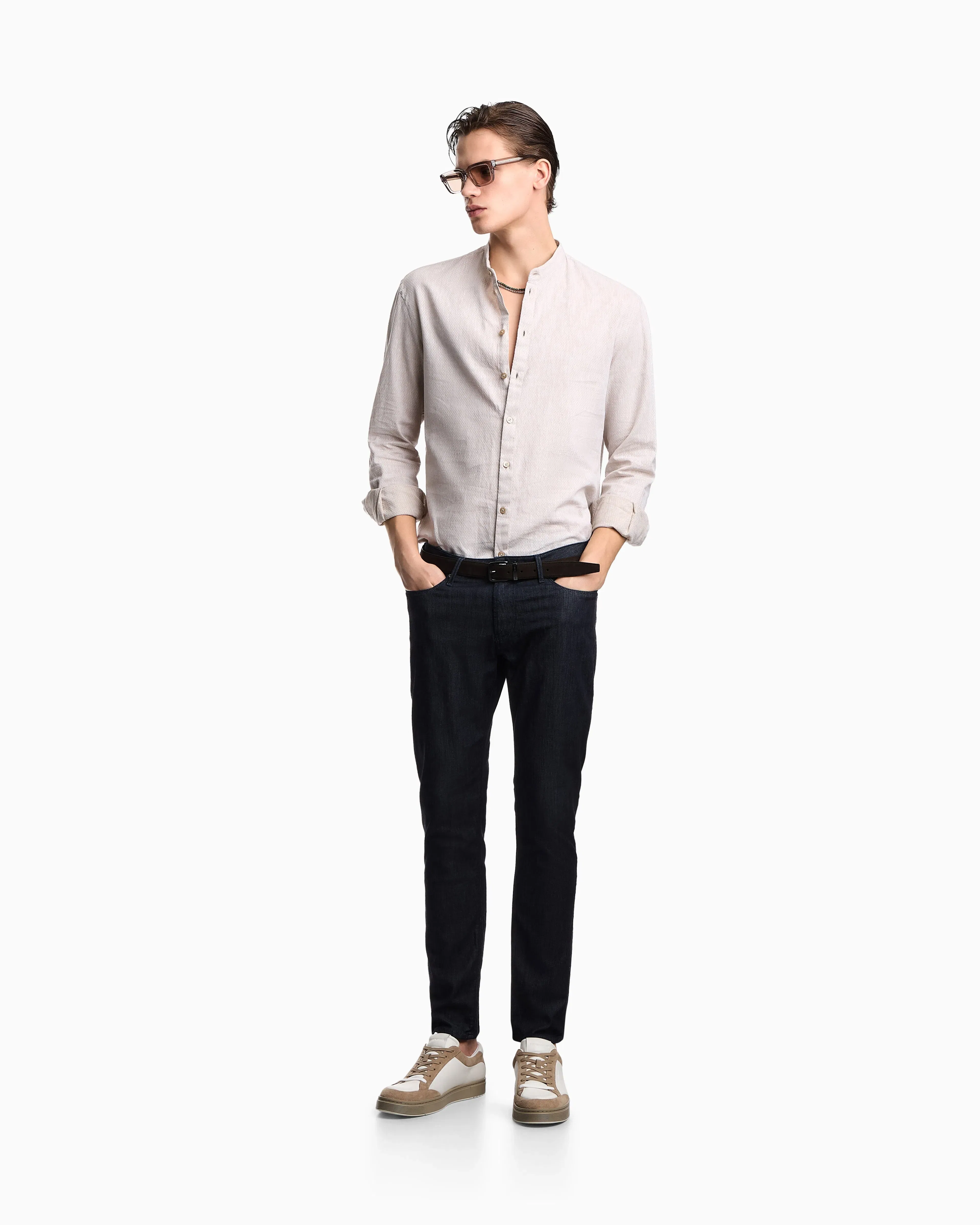 Emporio Armani Armure linen blend shirt