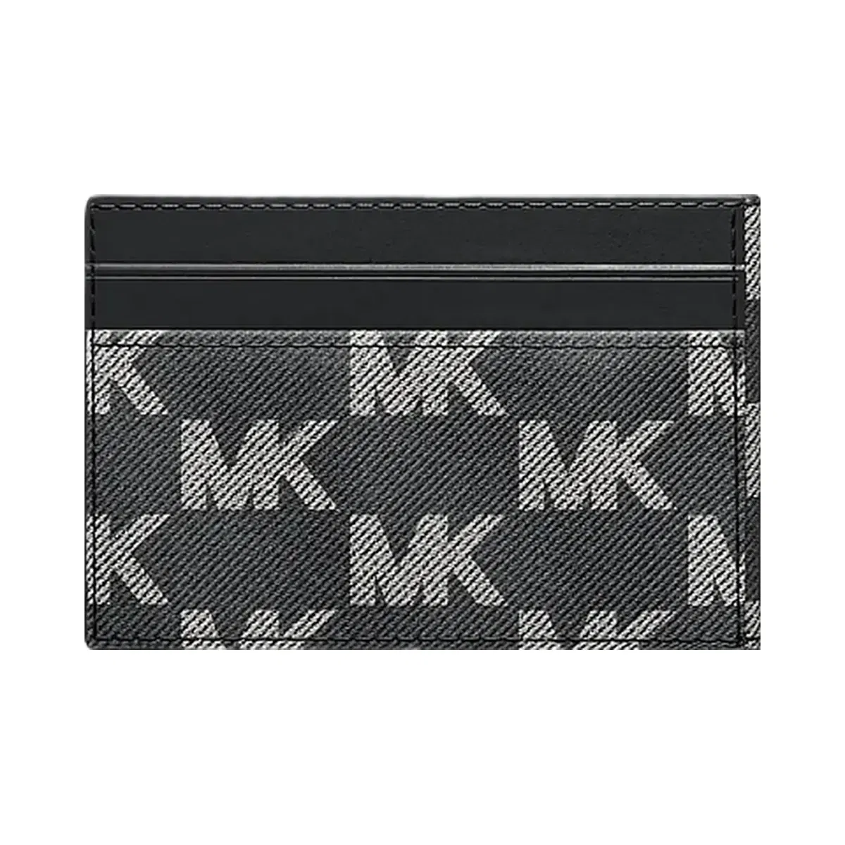 Michael Kors Cooper Medium Logo Jacquard Denim Wallet Black Wash