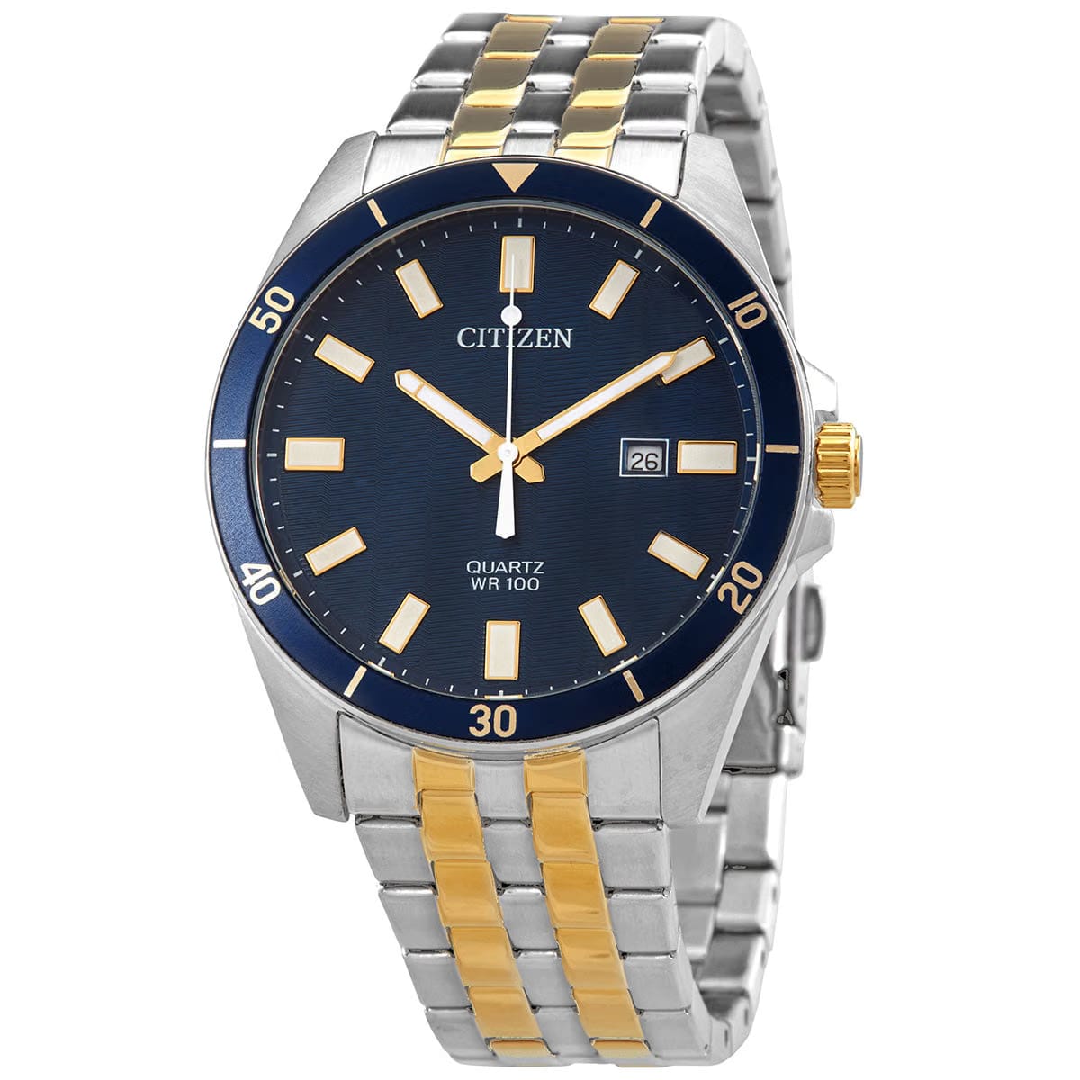 Citizen Quartz Blue Dial Two-Tone Mens Watch