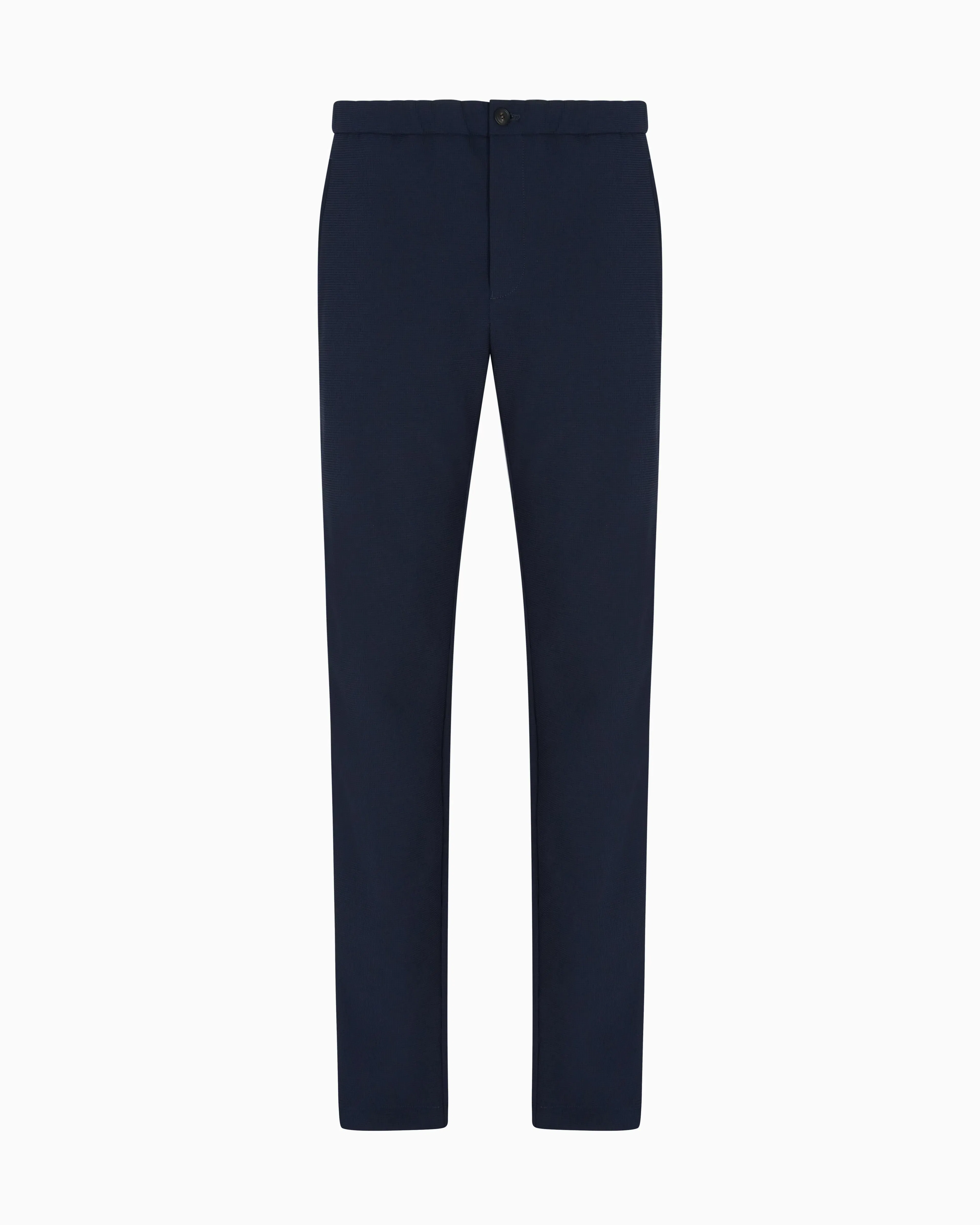 Emporio Armani Icon 3D piqué-effect crêpe jersey trousers