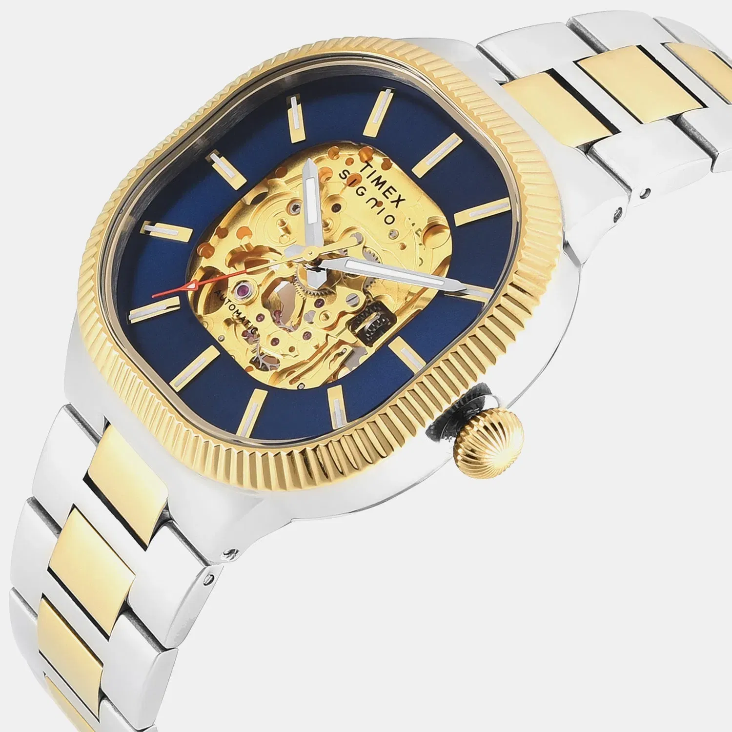Timex Signio Men Automatic Blue Dial Analog Stainless Steel Watch Tweg24700