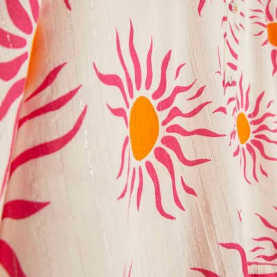 White Sun Print Blouse