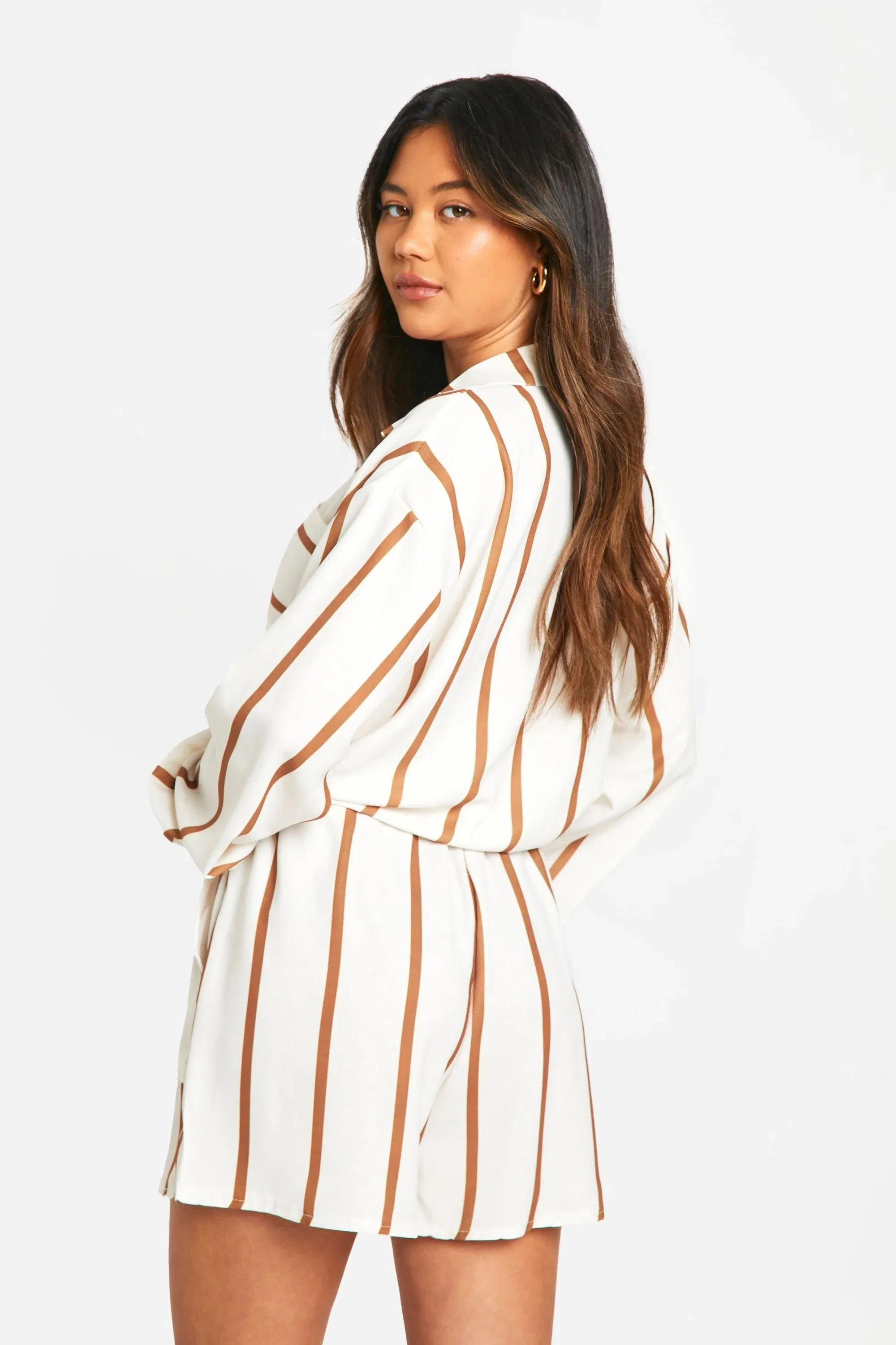 Hammered Stone Stripe Relaxed Fit Shorts